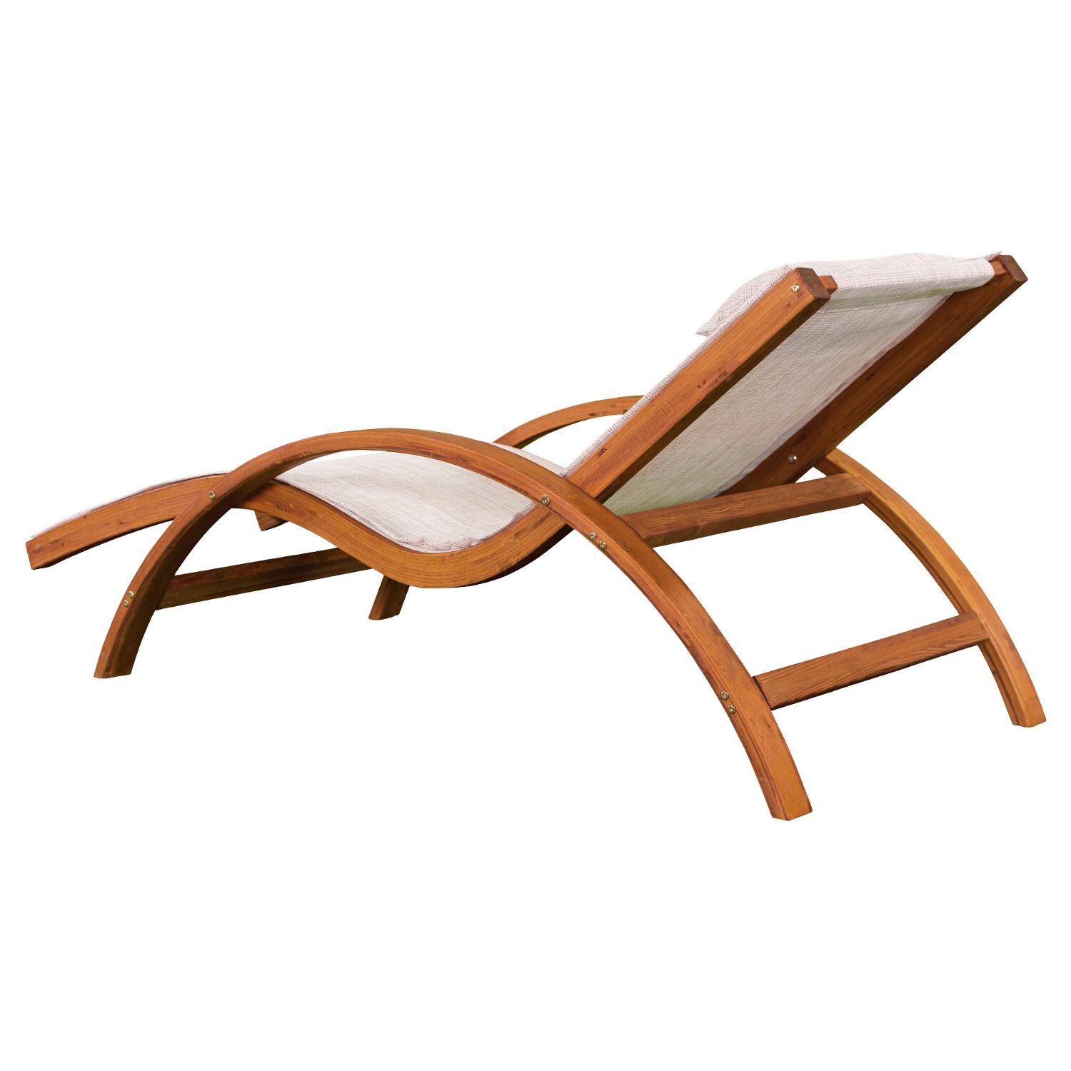 Leisure Season Sling Patio Chaise Lounge - Angled View thumbnail