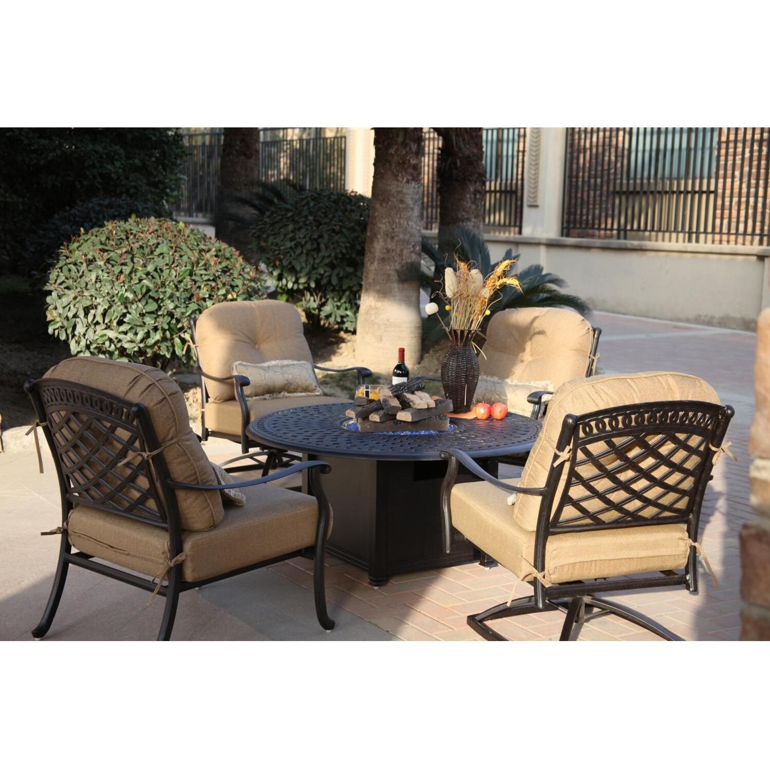 Darlee Sedona 4-Person Patio Fire Pit Conversation Set thumbnail