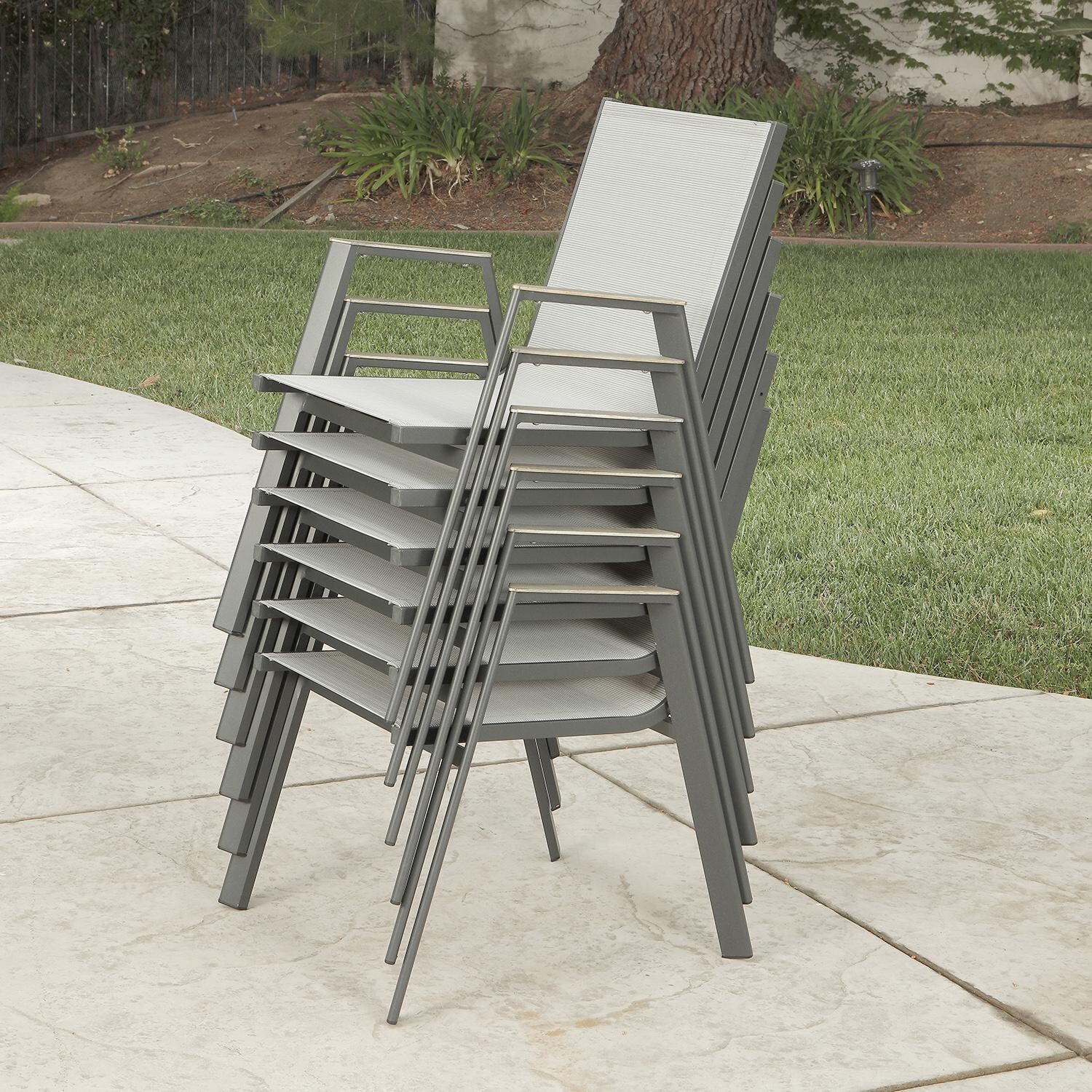 Lakeview Outdoor Designs Amite 7 Piece Aluminum Patio Dining Set - Patio Dining Chairs Can Be Stacked thumbnail