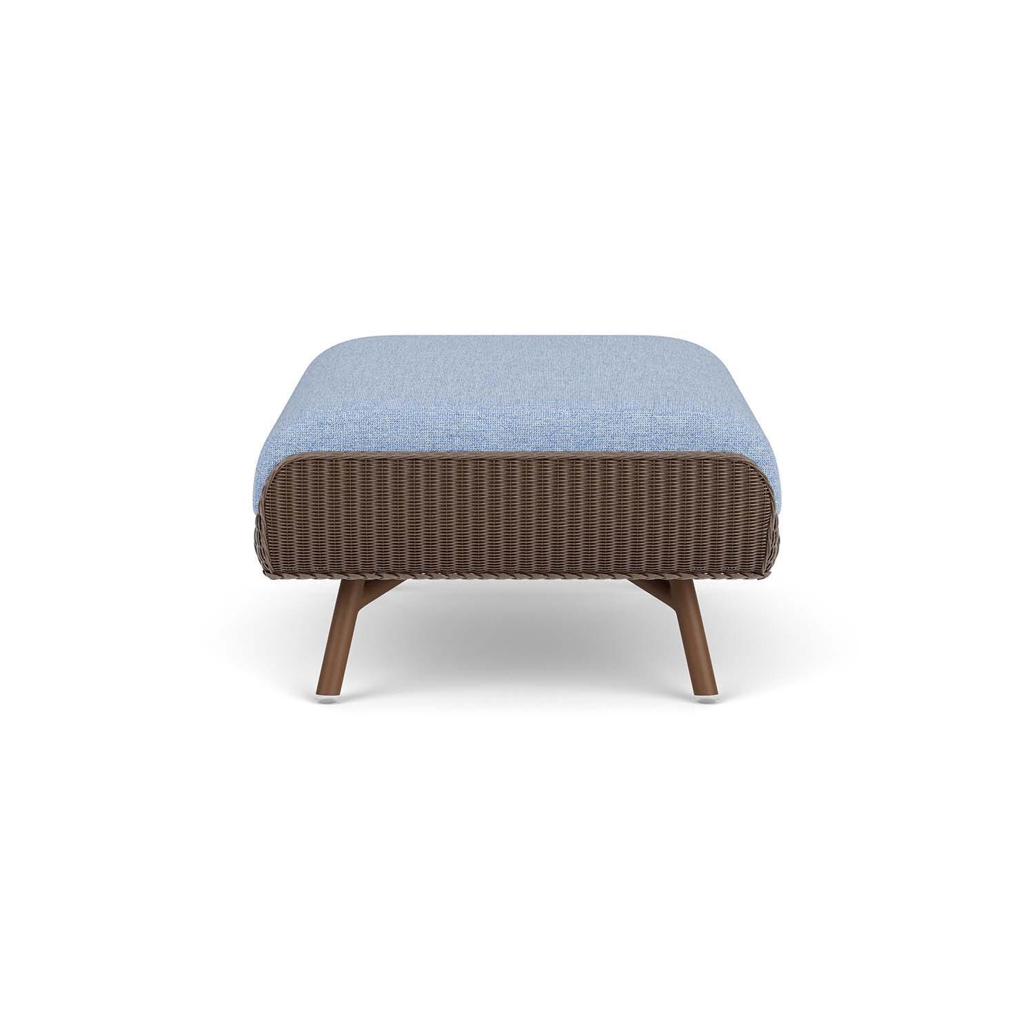 Lloyd Flanders Essence Ottoman W/Demo Skyway Fabric - Bark Finish - Side thumbnail