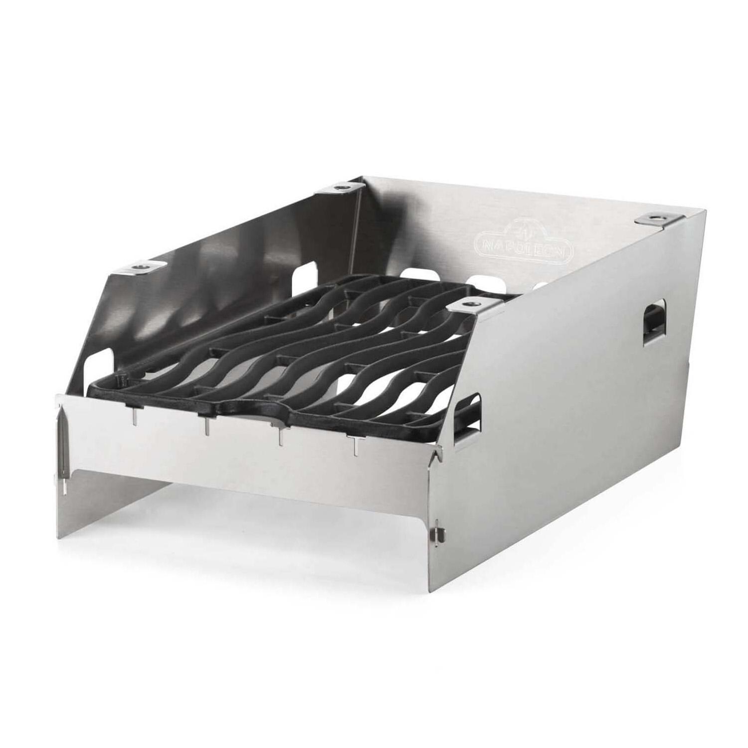 Napoleon 71301 SIZZLE ZONE Burner Windshield and Skewer Rack - Large - Grate Lowered - White Background thumbnail