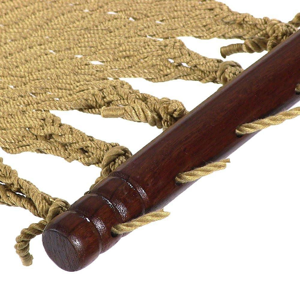 Ultimate Patio Soft-Spun Woven Rope Double Hammock - Tan - Detail thumbnail