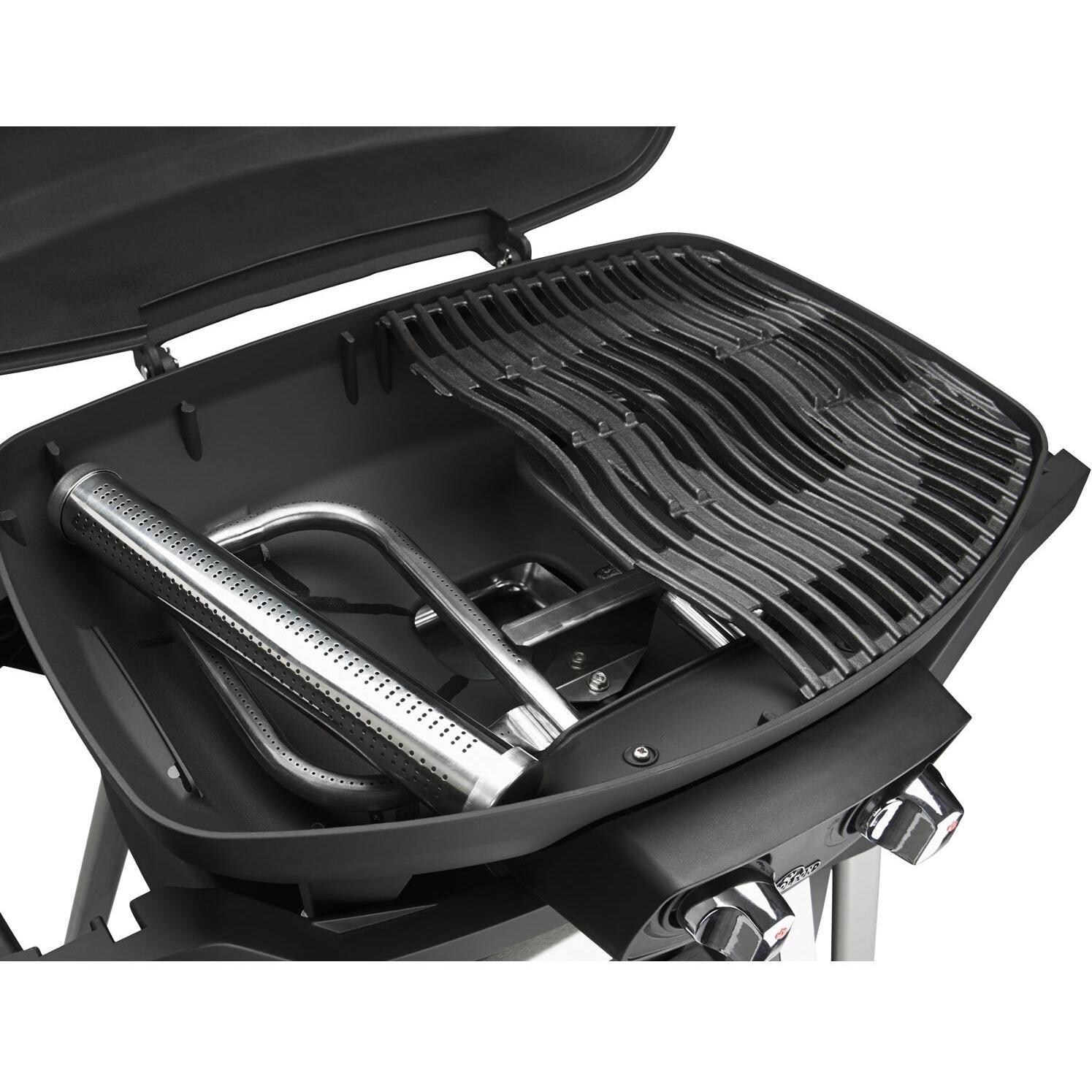 Napoleon PRO285X-BK TravelQ Pro 285 Portable Freestanding Propane Gas Grill - Black - Lid Open - White Background thumbnail