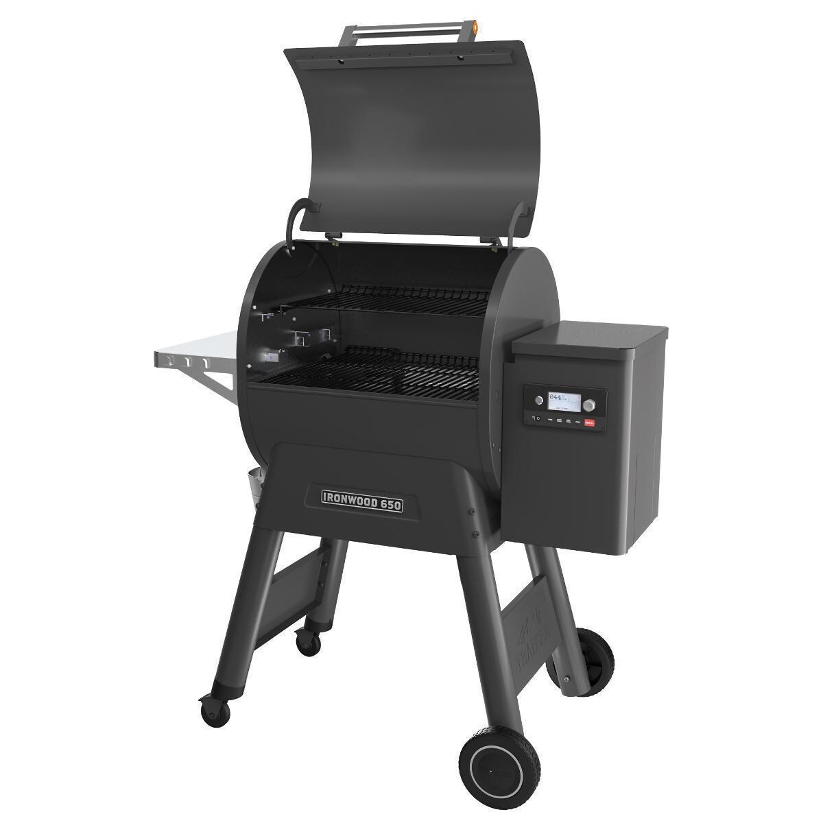 Traeger TFB65BLF Ironwood 650 Wood Pellet Grill - Open Hood thumbnail