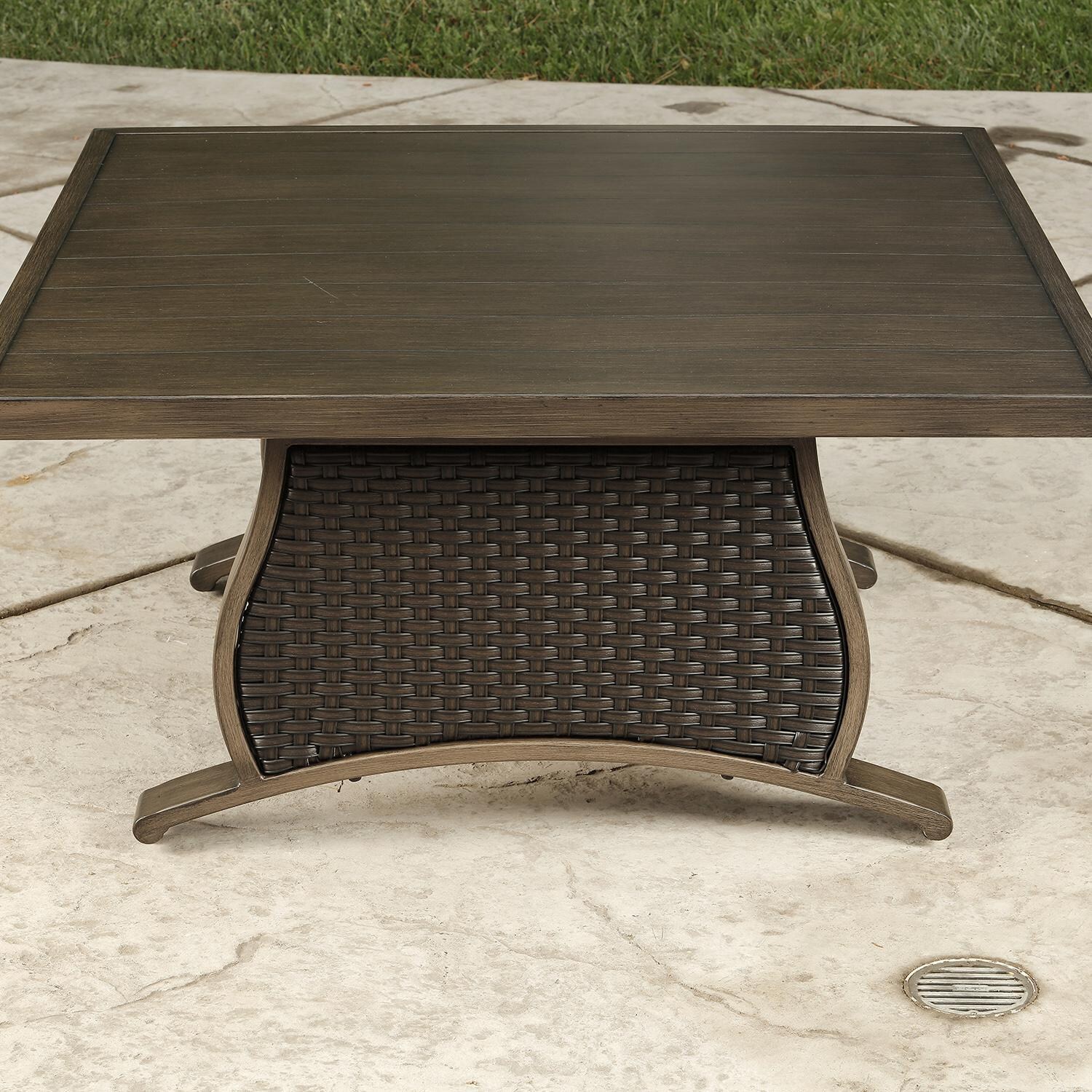 Lakeview Outdoor Designs Dalzeel 4 Piece Wicker & Aluminum Patio Sectional Set - Patio Chat Table Side thumbnail