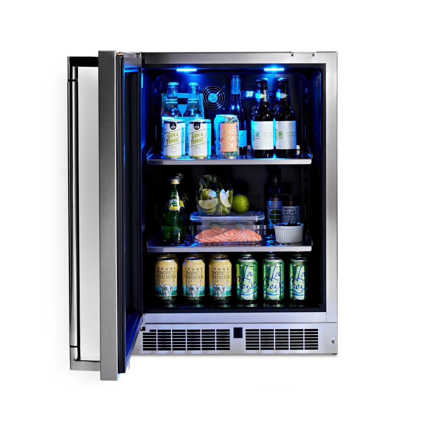 Lynx LN24REFGL 24-Inch 5.3 Cu. Ft. Left Hinge Outdoor Rated Compact Refrigerator - Open View thumbnail