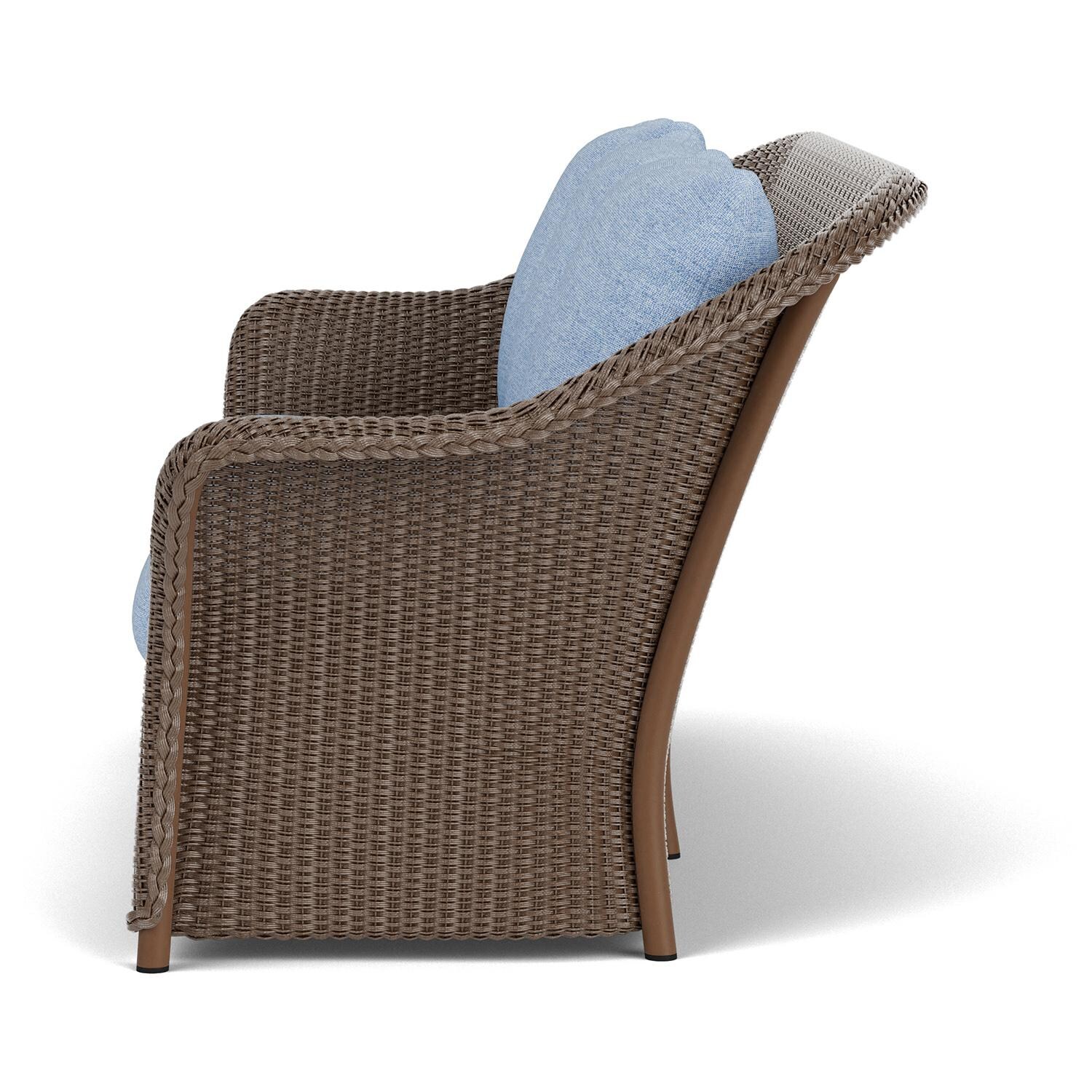 Lloyd Flanders Weekend Retreat Sofa in Bark Finish W/ Demo Skyway Fabric - Side thumbnail