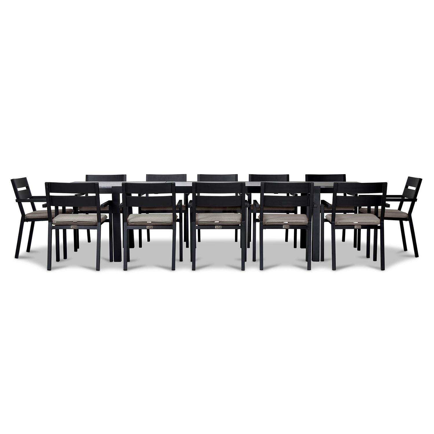 Calm Bay 13 Pc Extendable Dining Set in Black/Cast Silver by Lakeview - White Background 3 thumbnail