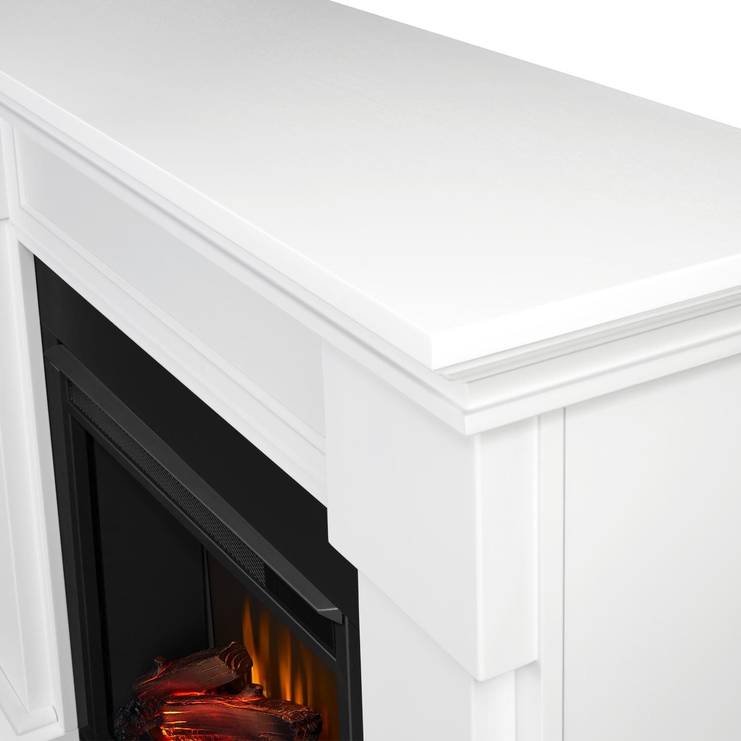 Real Flame - 7910E-W - Hillcrest 48-Inch Electric Fireplace With Mantel - White - Corner Detail thumbnail