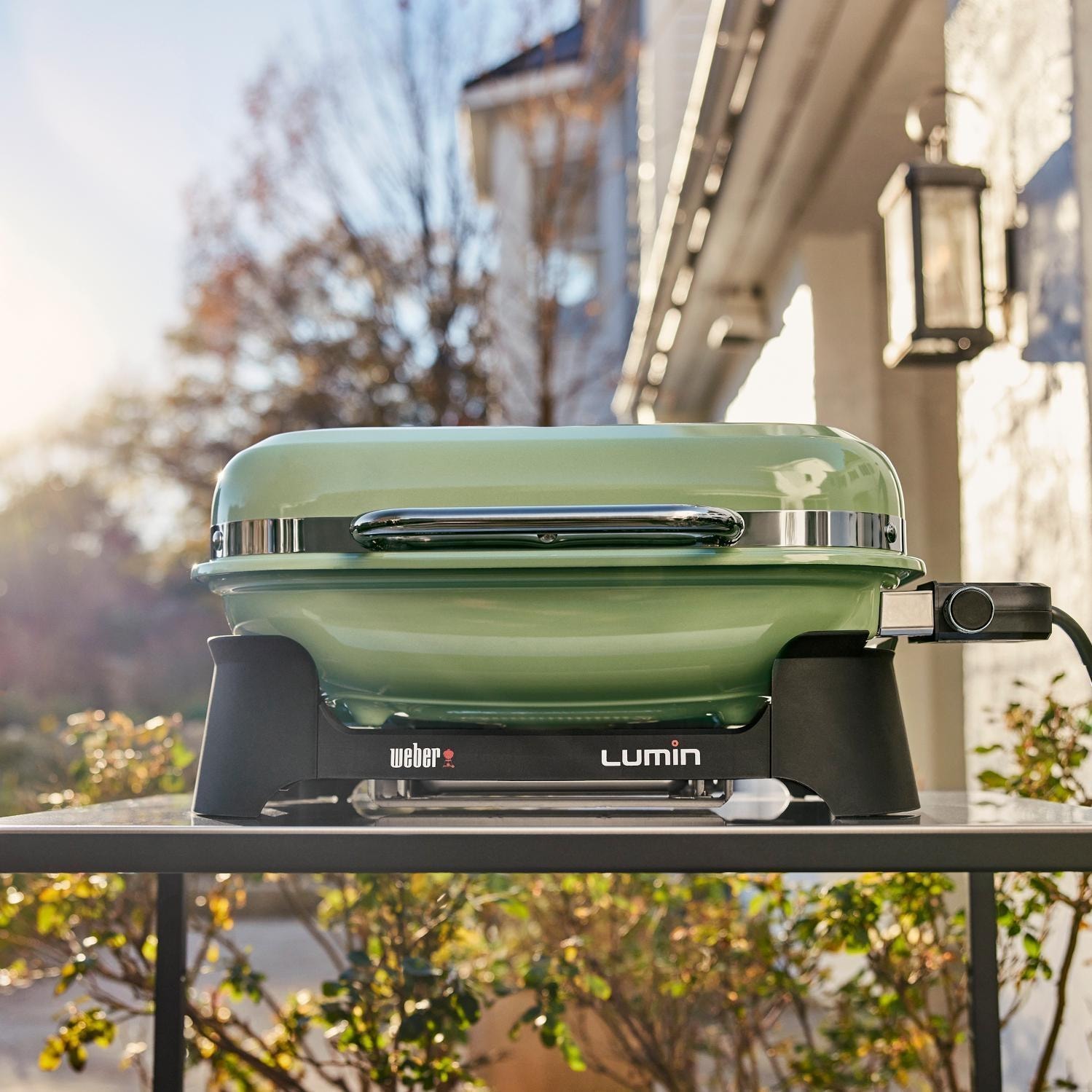 Weber 92070901 Seafoam Green Lumin Portable 1560 Watt Electric Grill - Lifestyle thumbnail