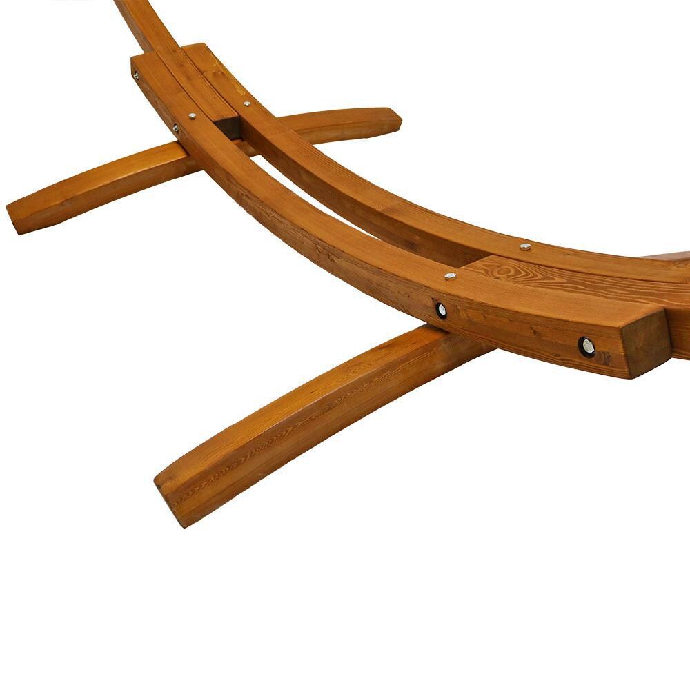 Ultimate Patio Classic Double Rope Hammock w/ 13-Foot Wood Stand - White - Stand Close-up thumbnail