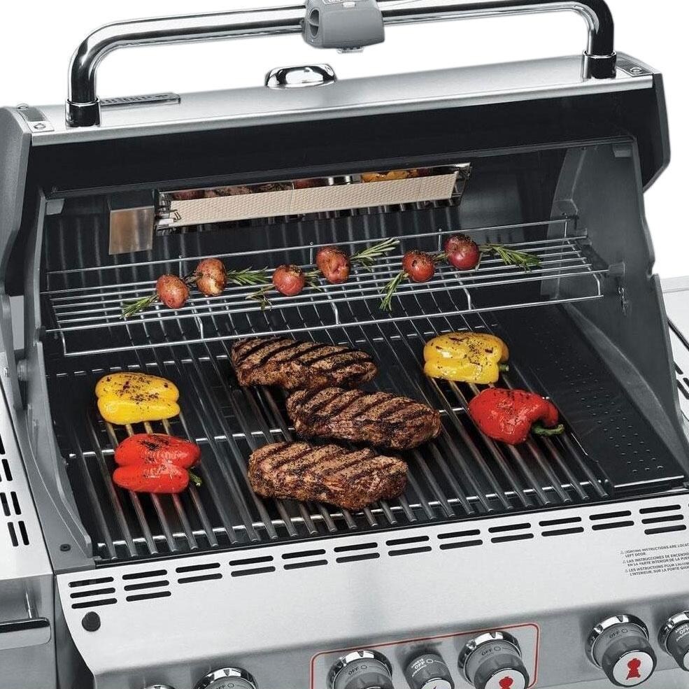 Weber Summit S470 Freestanding Propane Gas Grill With Rotisserie, Sear Burner & Side Burner