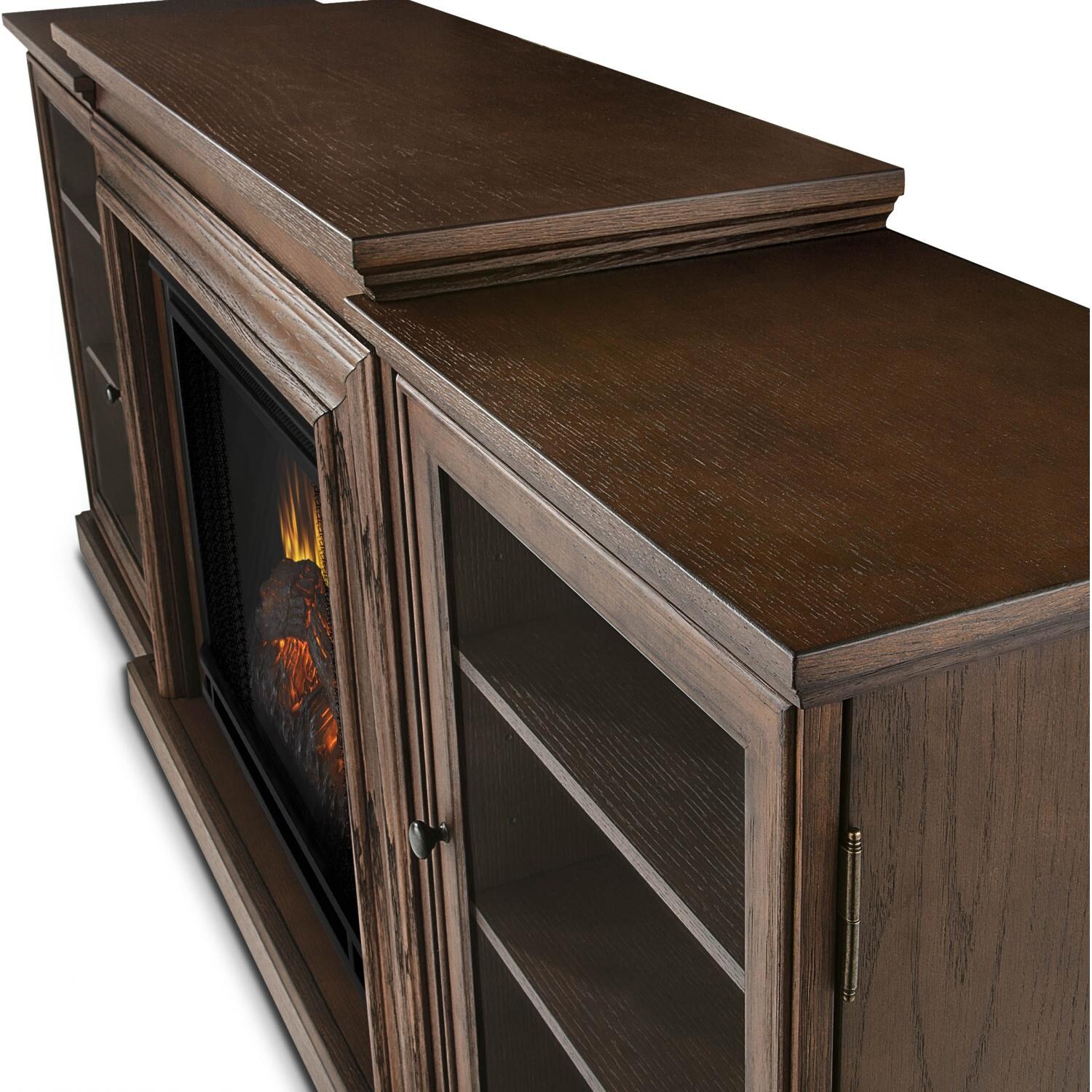 Real Flame Frederick 72Inch Electric Fireplace Entertainment Center Chestnut Oak 7740ECO