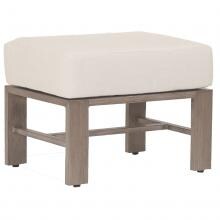 Laguna Aluminum Patio Ottoman W/ Sunbrella Canvas Flax Cushion By Sunset West image