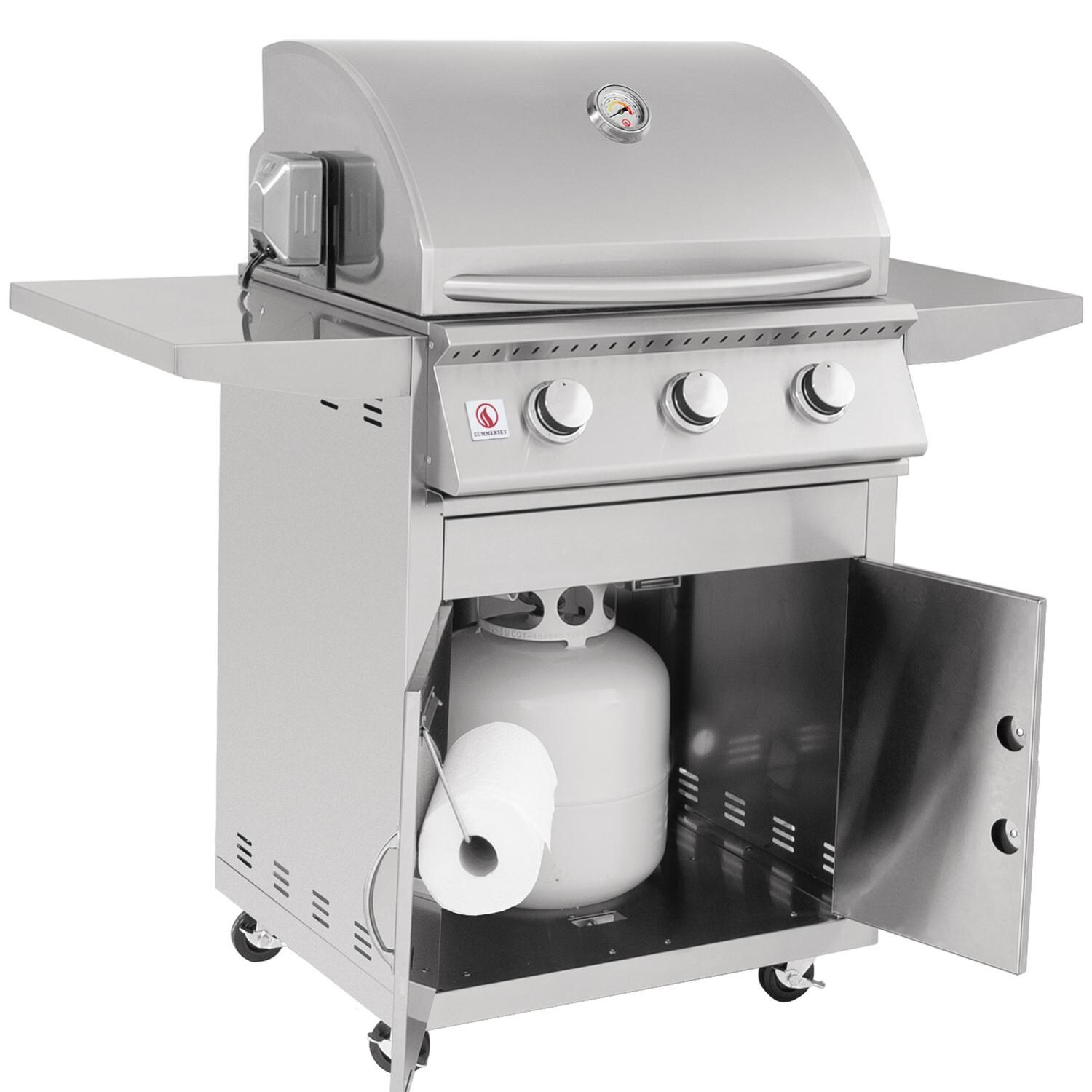 Summerset SIZ26-LP Sizzler 26-Inch 3-Burner Propane Grill - Doors Open thumbnail