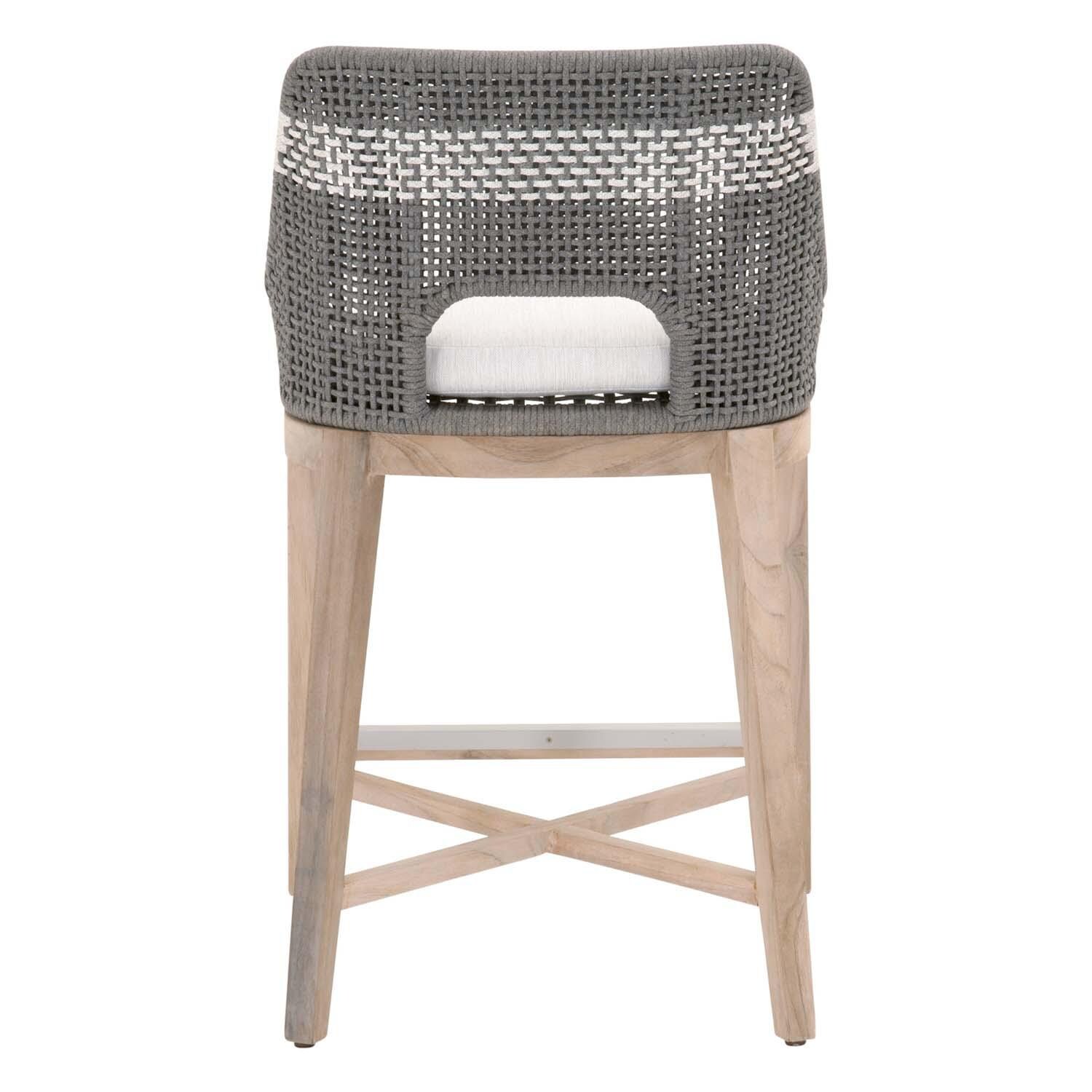 Cocoa Way Woven Rope Counter Stool in Dove By Lakeview - Back View thumbnail