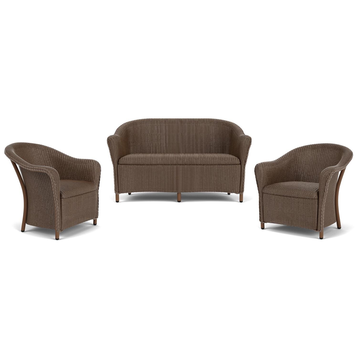 Lloyd Flanders Reflections 3-Piece Seating Set W/ Lounge Chairs in Bark Finish thumbnail