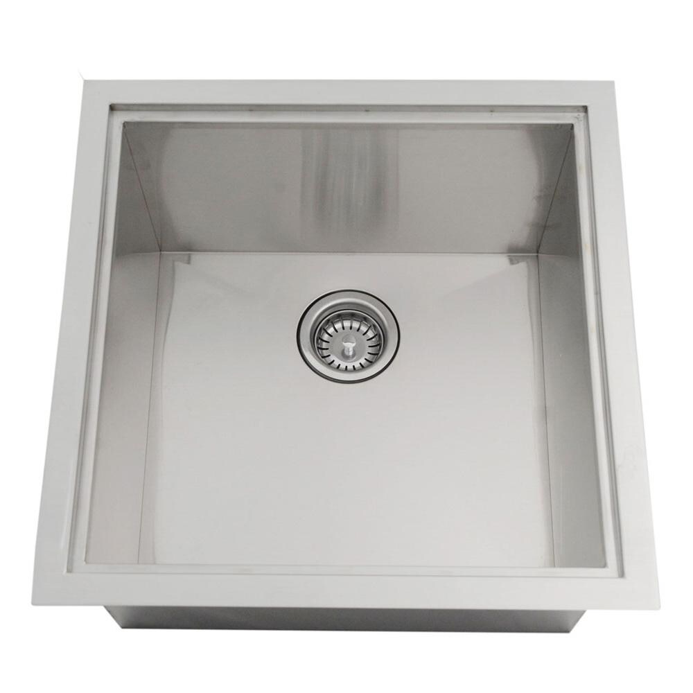Sunstone B-SK20 Over/Under 20 X 20 X 12-Inch Height Single Basin Sink W/Cover - View from Above thumbnail