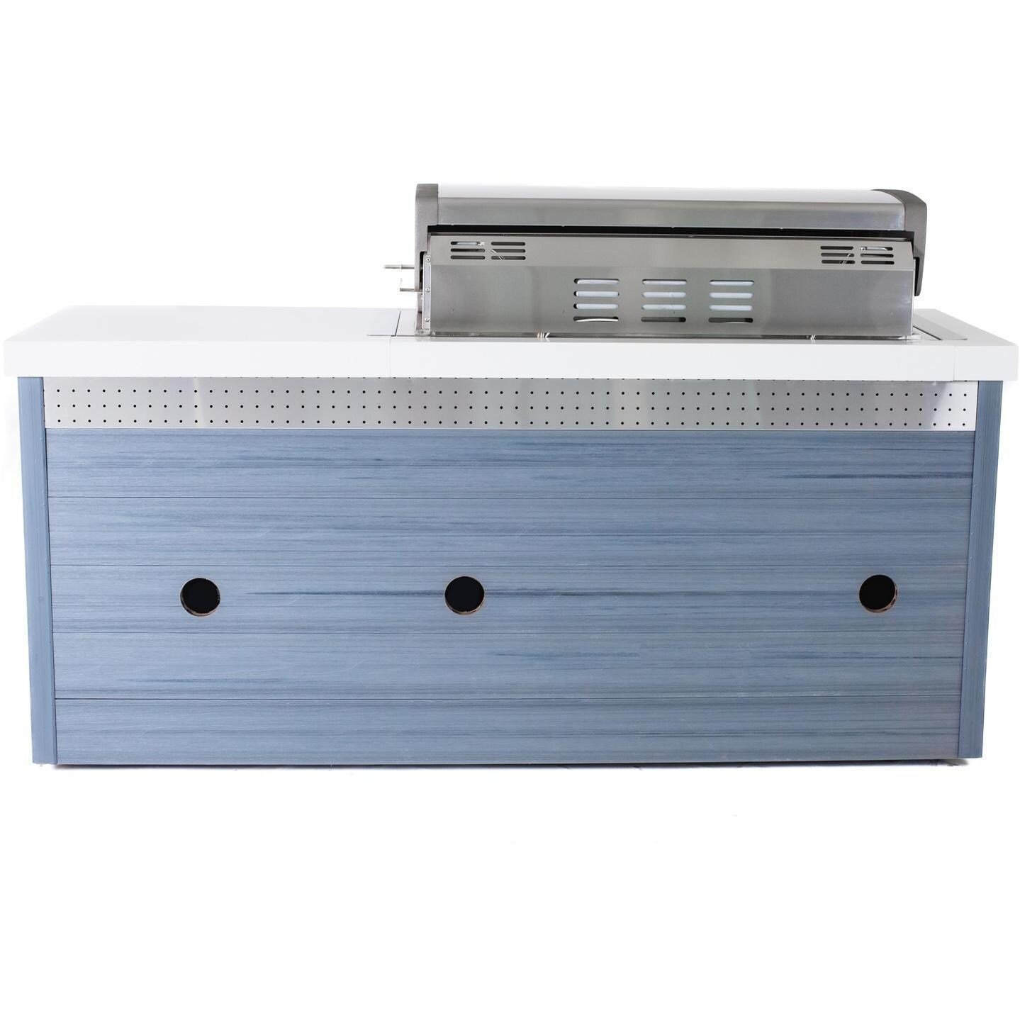 Mont Alpi MA805-AW 6-Burner Stainless Steel Art-Wood Propane Island Grill - Back View - White Background thumbnail