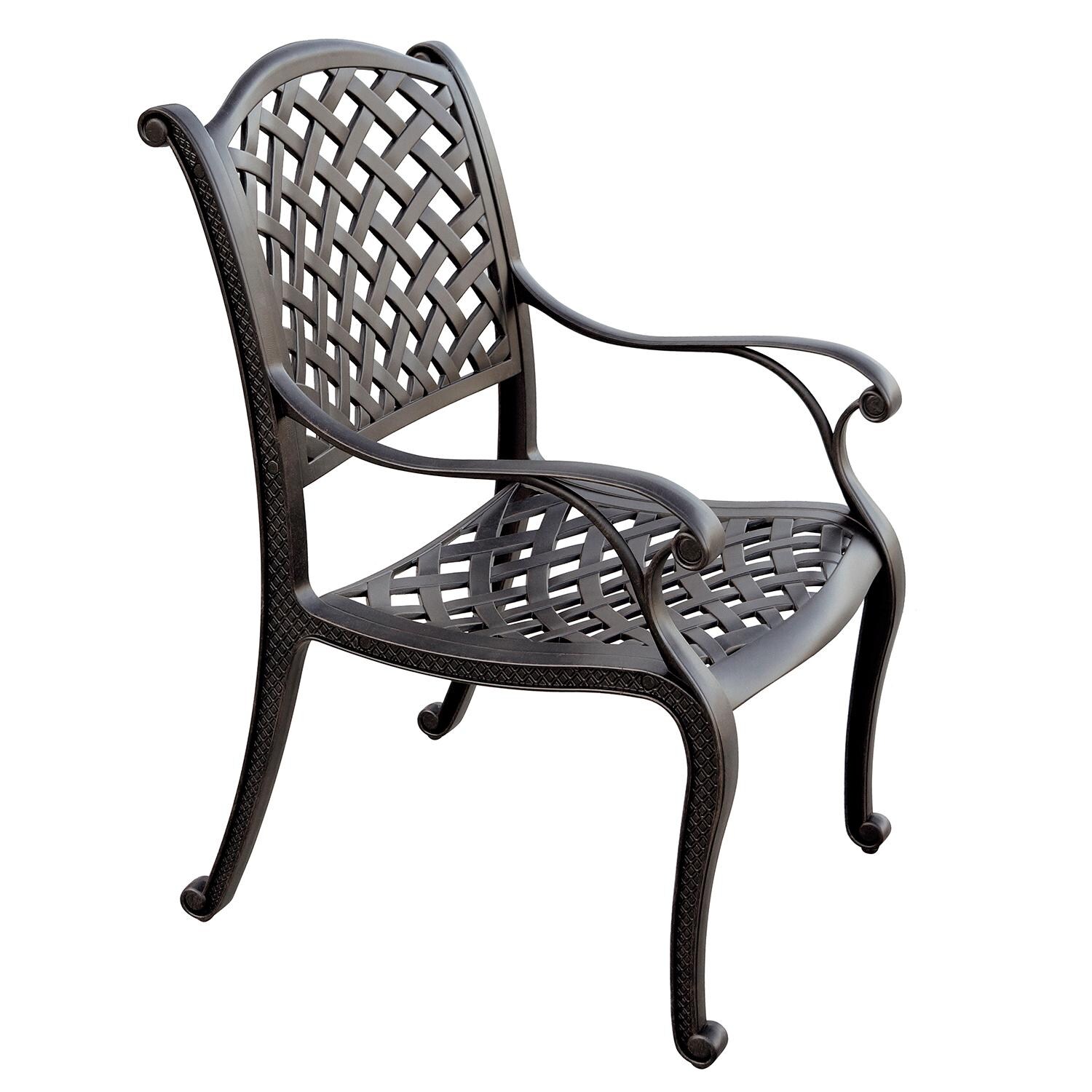 Darlee Nassau 3 Pc Conversation Set w/ Rocker and Ice Bucket - Dining Chair - Angled View - White Background thumbnail