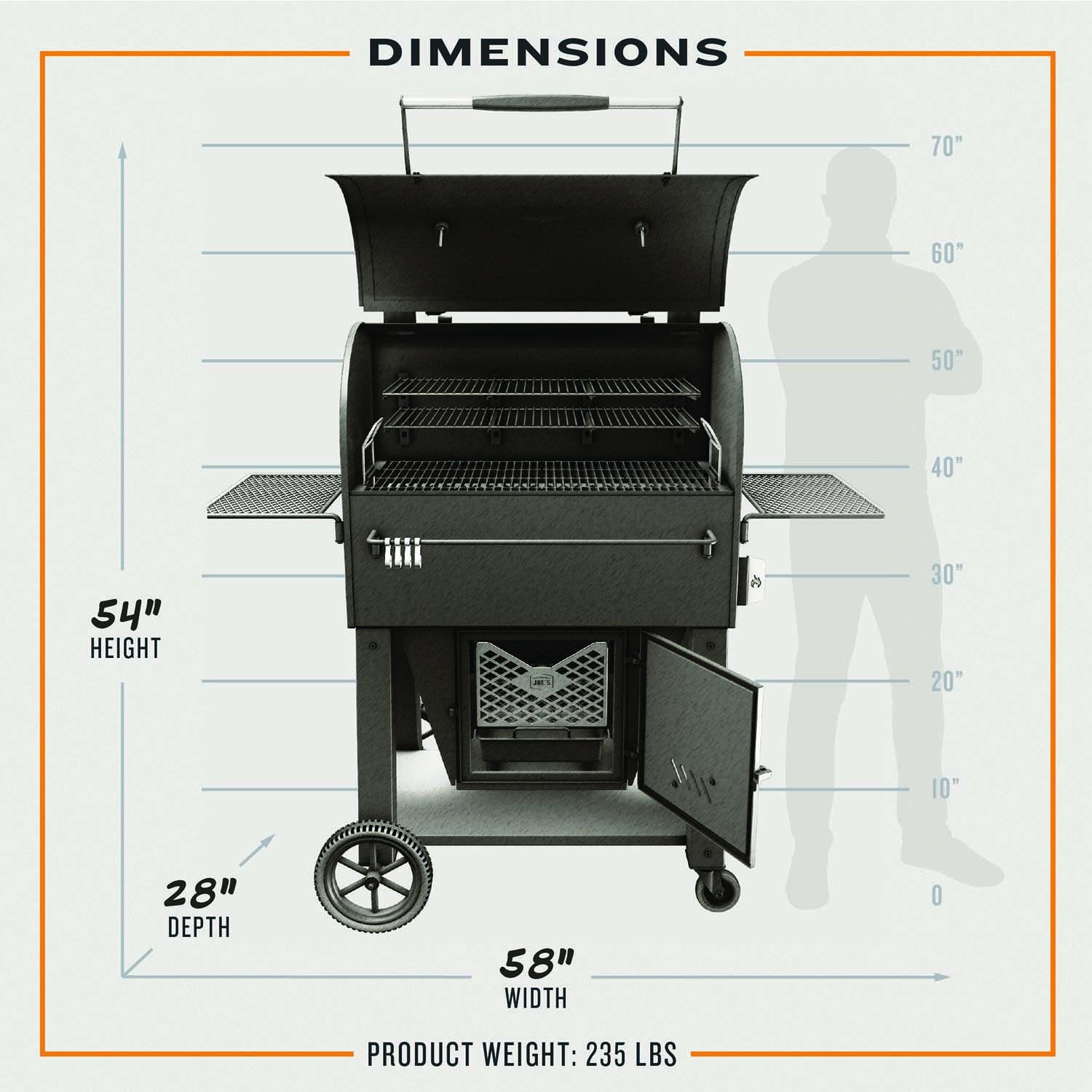 Oklahoma Joe's 23202164 Marshal Centerbox Smoker - Dimensional thumbnail