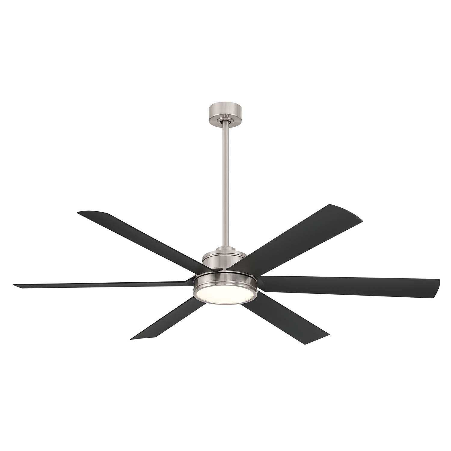 65-in Cairo Fan in Brushed Nickel w/ Coal Black Blades by Minka-Aire - F897L-BNW/CL