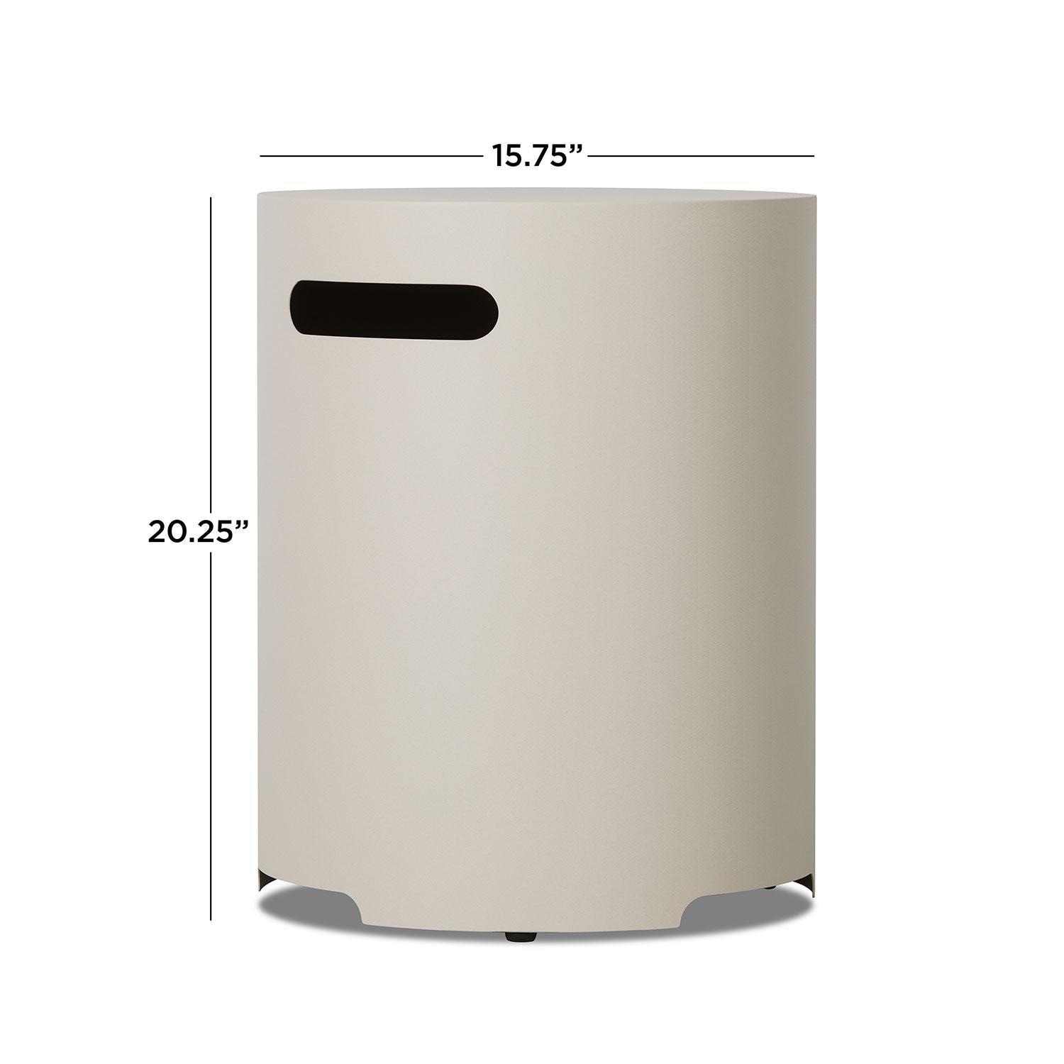 20-in Round Metal Propane Tank Cover in Light Sand by Lakeview Outdoor Designs - Dimensional thumbnail