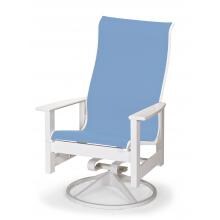 Leeward Supreme MGP Patio Swivel Rocker Dining Arm Chair By Telescope Casual - Textured Snow/Sky