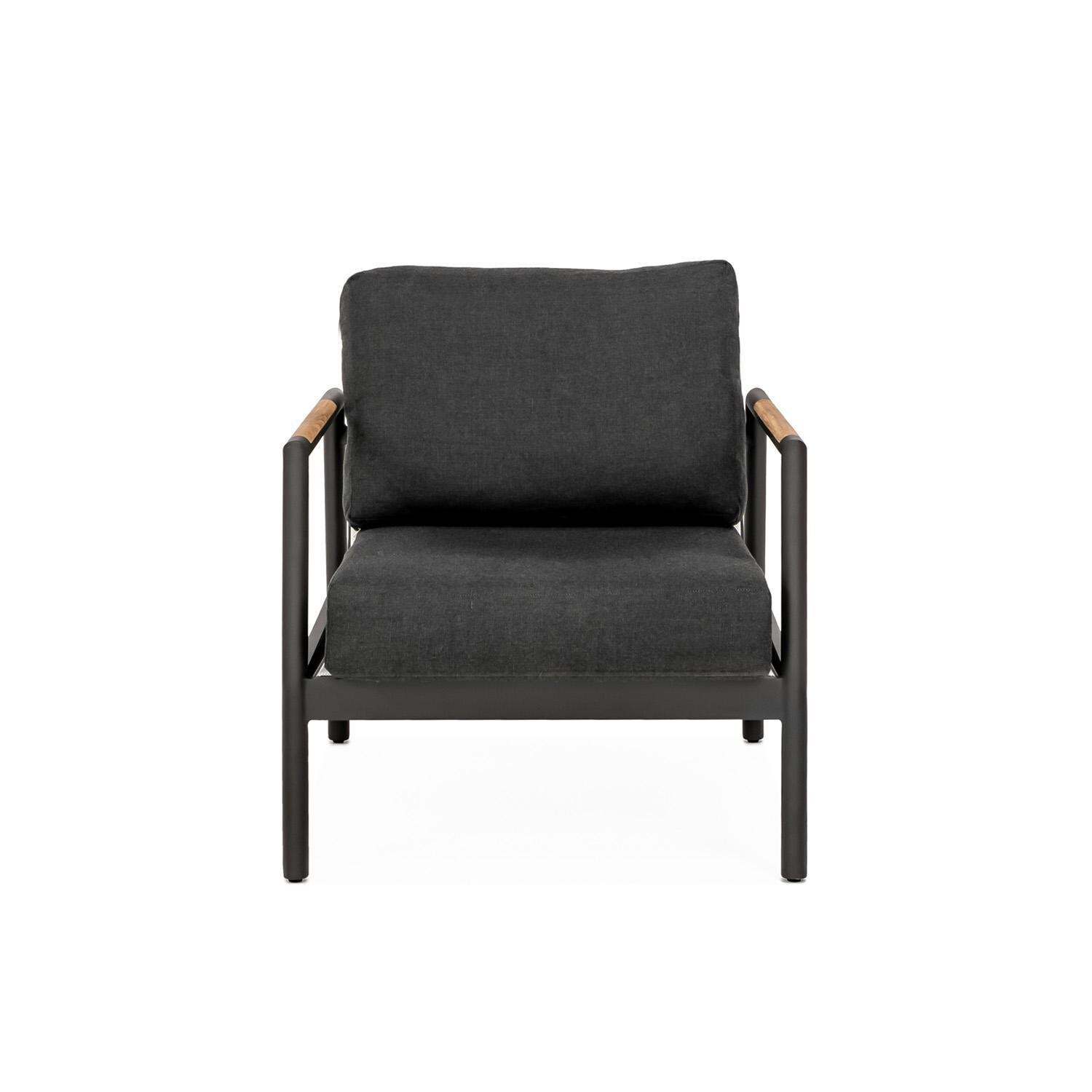 Paros Club Chair in Carbon By Teak + Table
