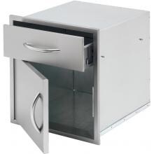 Cal Flame 18-Inch Door & Drawer Combo Enclosed Cabinet Storage - BBQ11840P-18 image