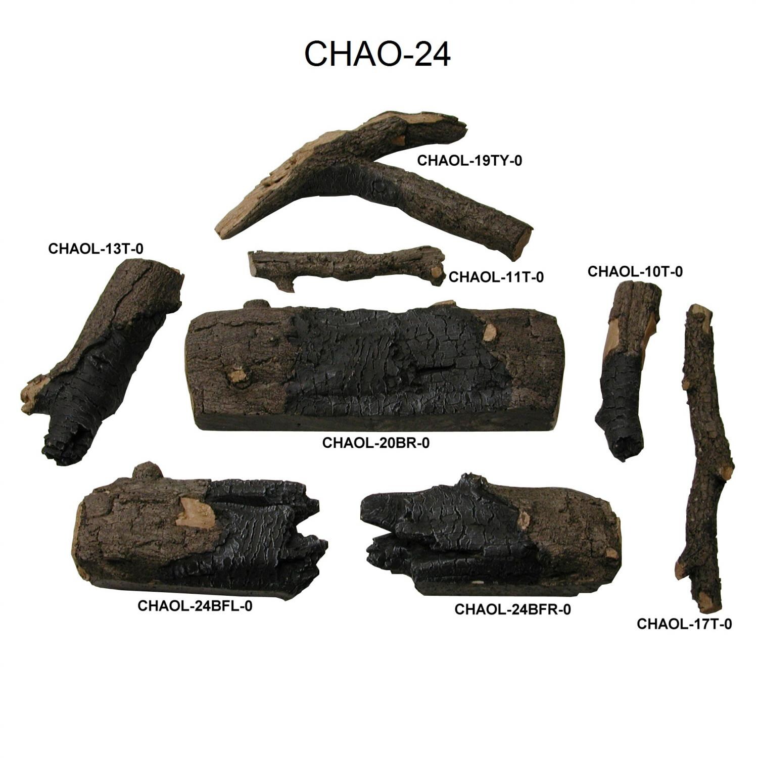 Peterson Real Fyre Charred American Oak 24-Inch Log Breakdown thumbnail