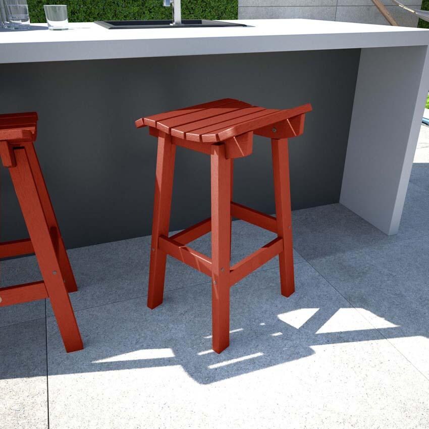Costa Brook Polyresin Bar Stool in Rustic Red By Lakeview Outdoor Designs - Lifestyle thumbnail