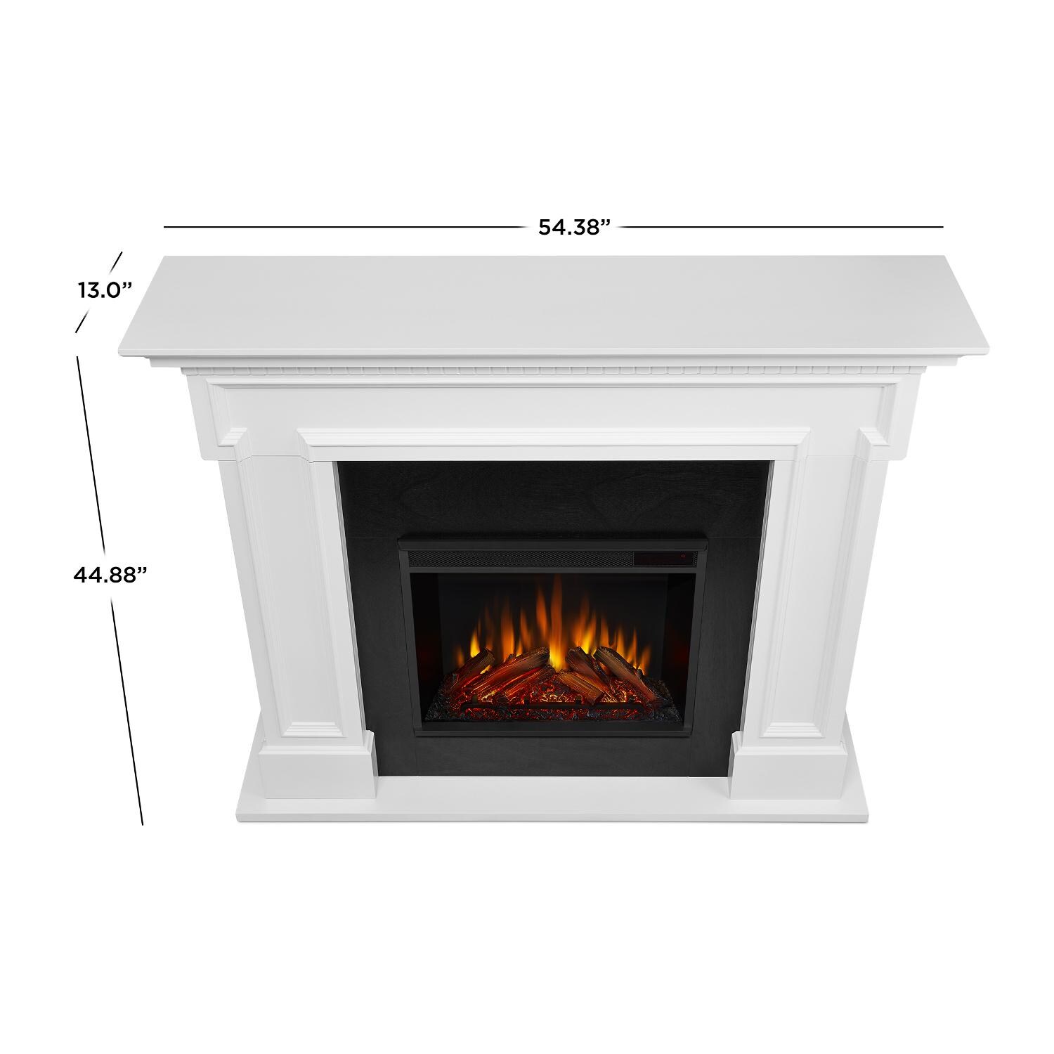 Real Flame - 5010E-W - Thayer 54-Inch Electric Fireplace With Mantel - White - Overall Dimensions thumbnail