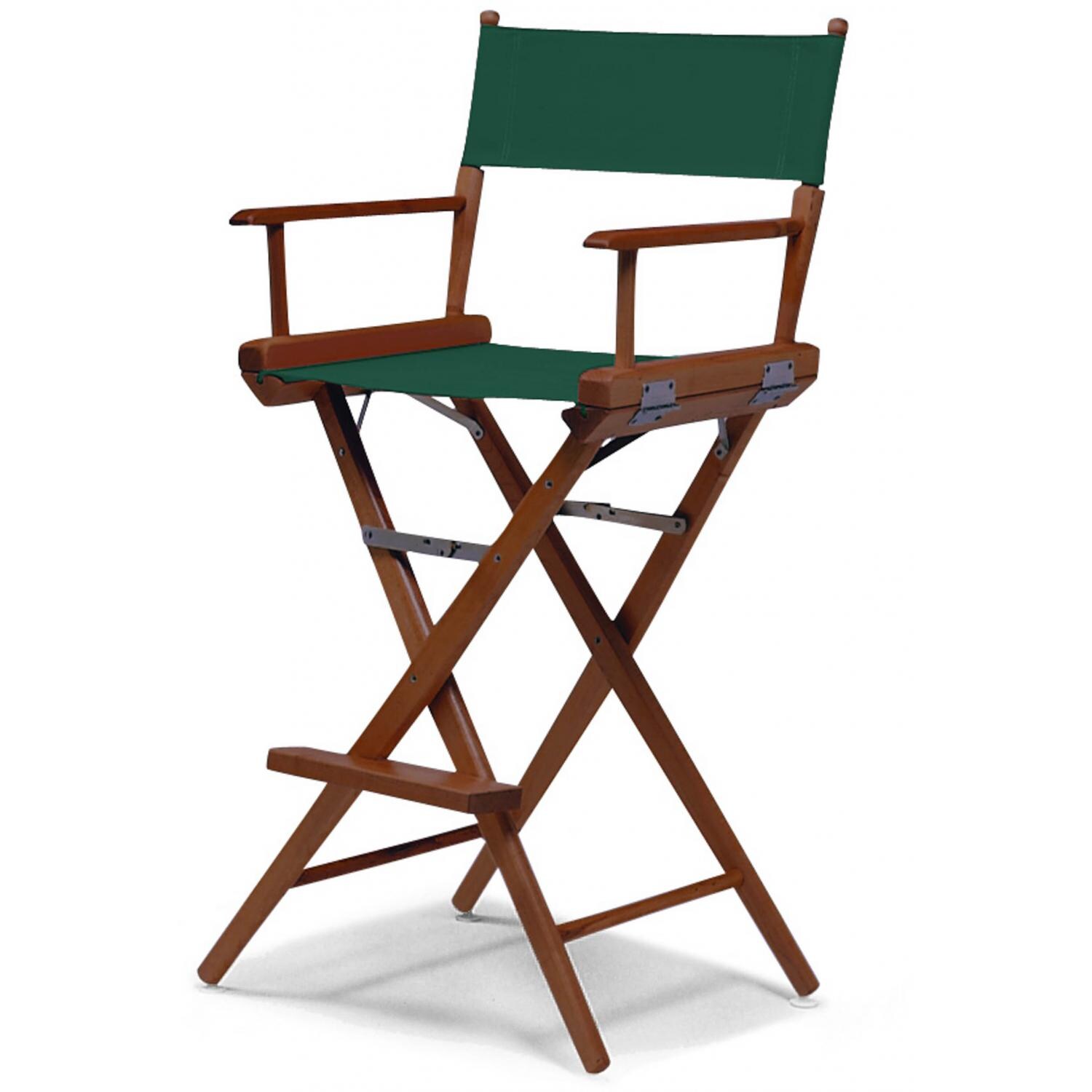 World Famous Bar Height Director Chair By Telescope Casual - Walnut/Forest Green thumbnail