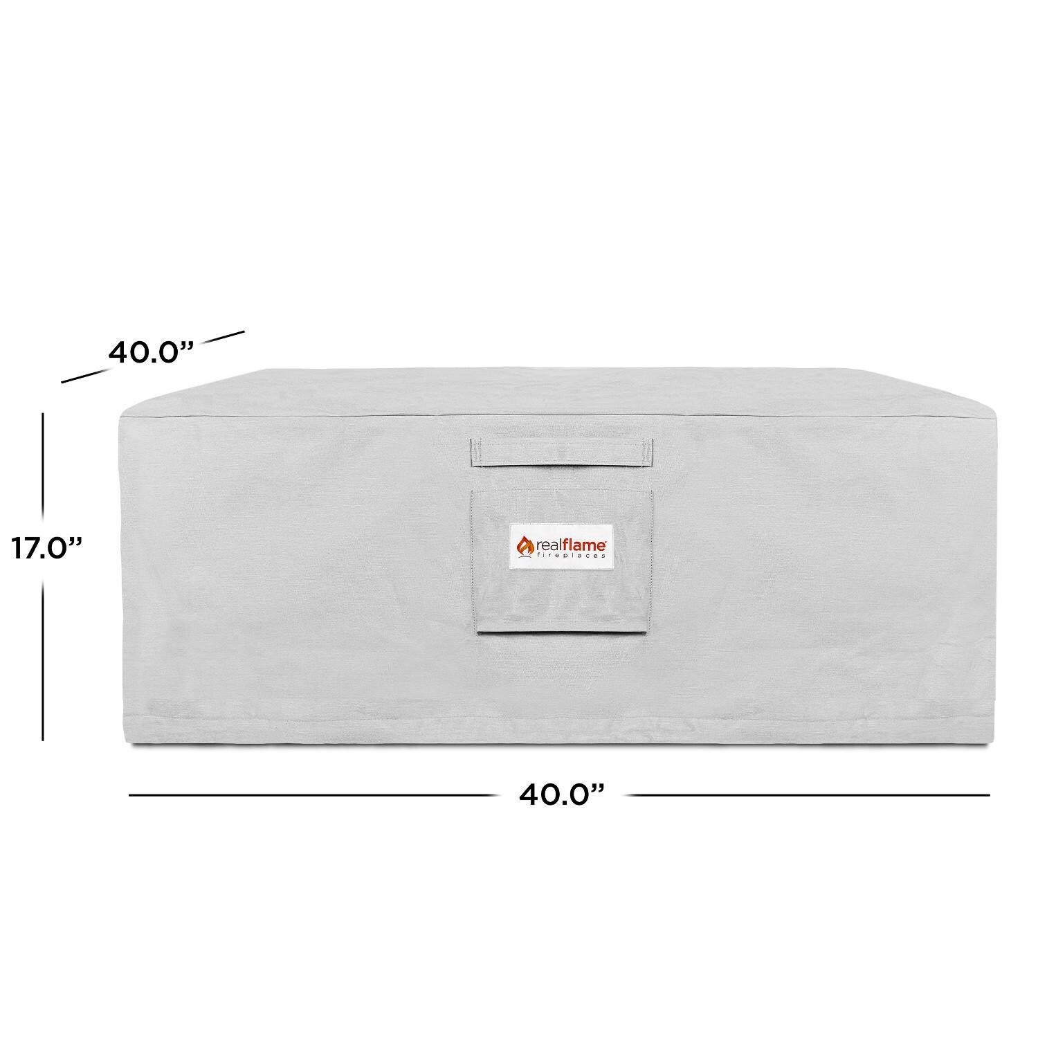 Lakeview Outdoor Designs SC-A11811 Baywood Square Fire Table Protective Cover - Light Gray - Dimensions thumbnail