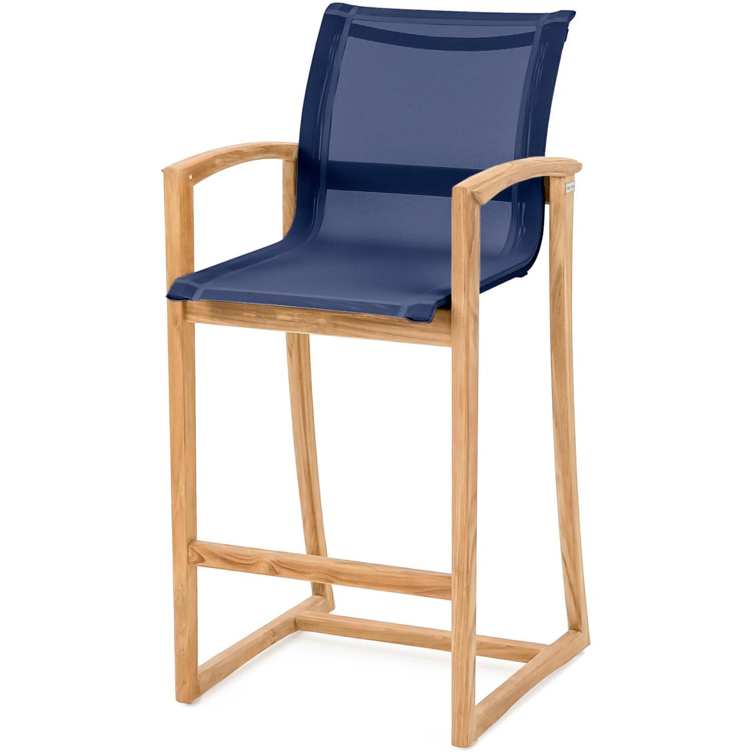 Capri Sling Bar Chair in Navy By Teak + Table