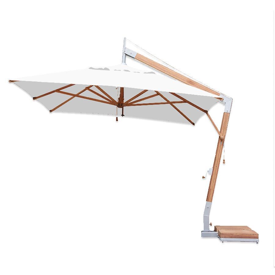 Bambrella Levante 8.5 X 11.5-Foot Rectangular Side Wind Umbrella - Ice White Canopy thumbnail