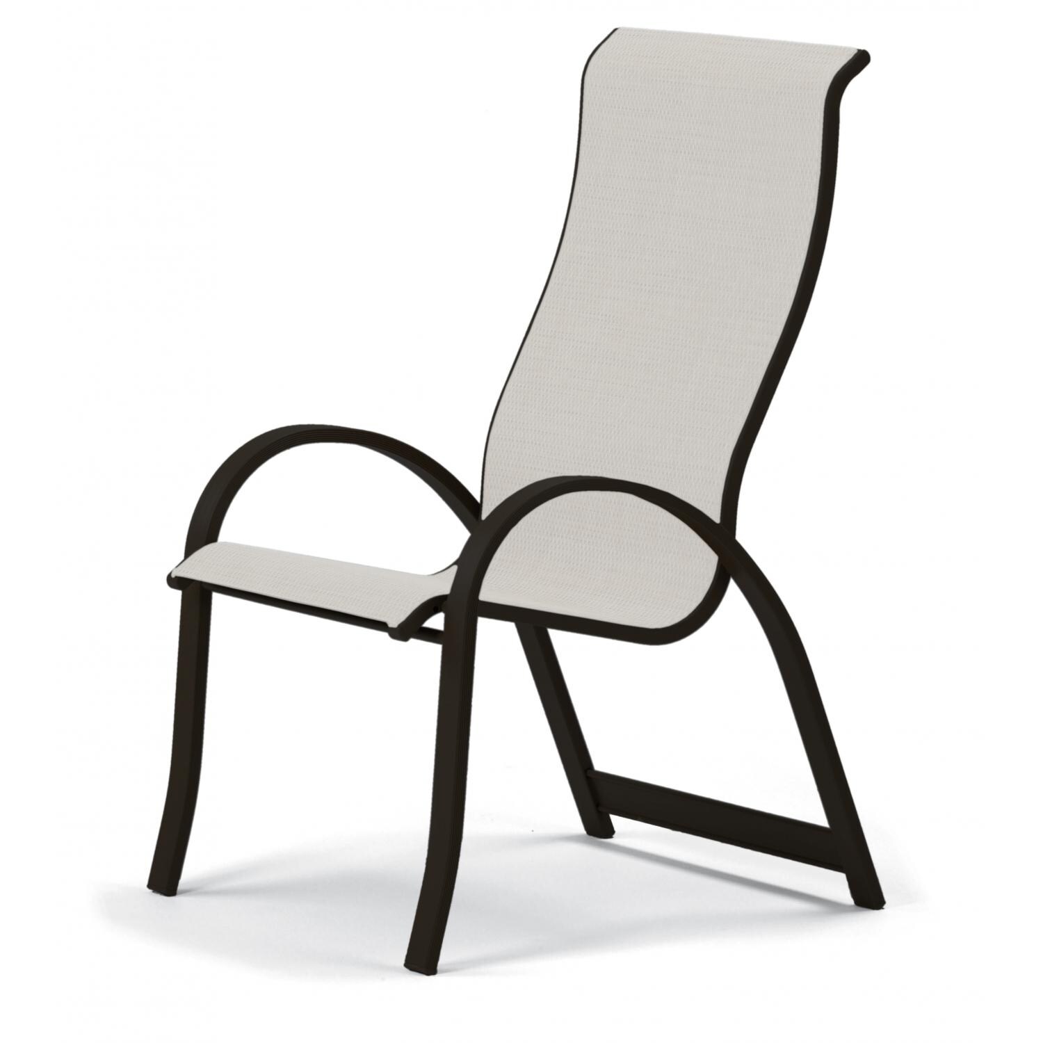 Aruba II Supreme Aluminum Patio Dining Arm Chair With Sling Seating By Telescope Casual - Textured Black/Titanium thumbnail