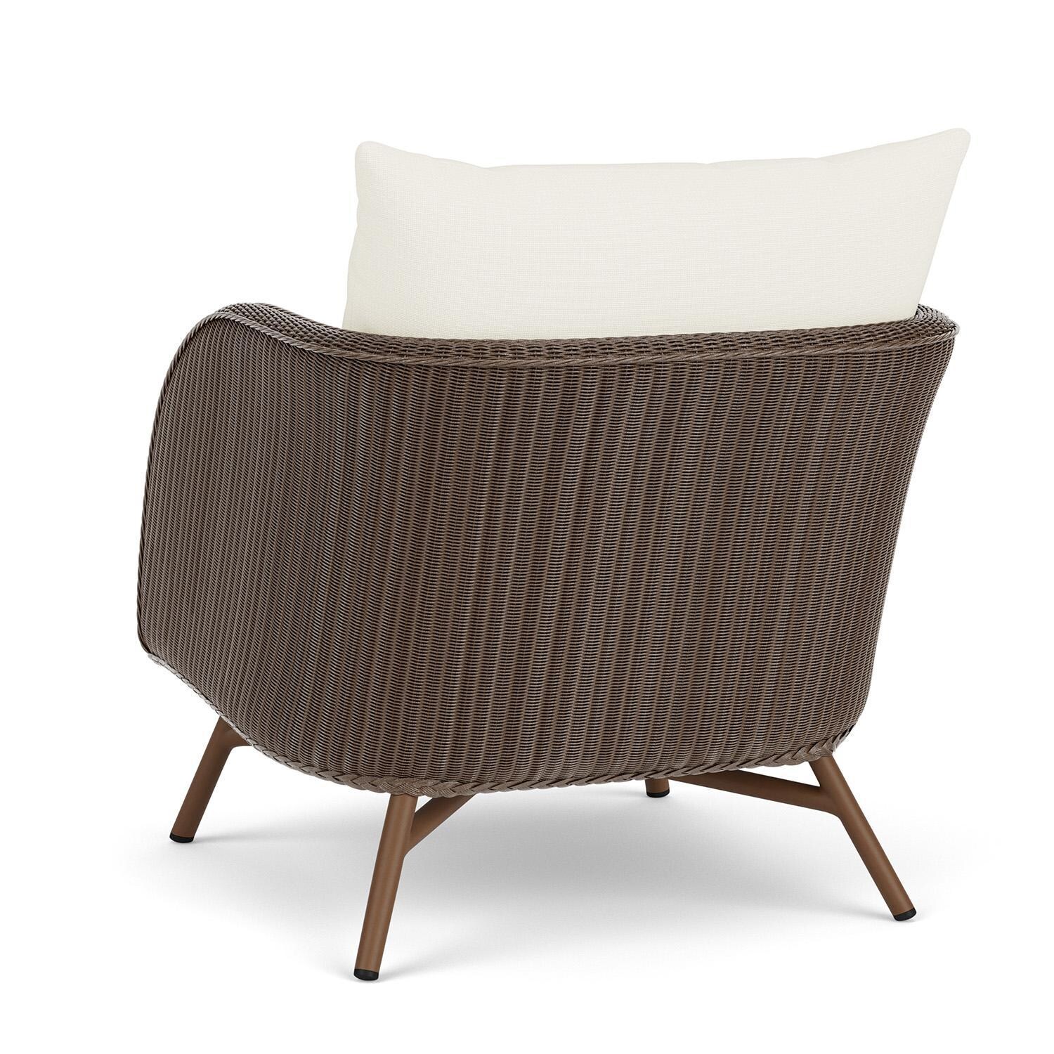 Lloyd Flanders Essence Lounge Chair W/Sailcloth Salt Fabric - Bark Finish - Back Left thumbnail