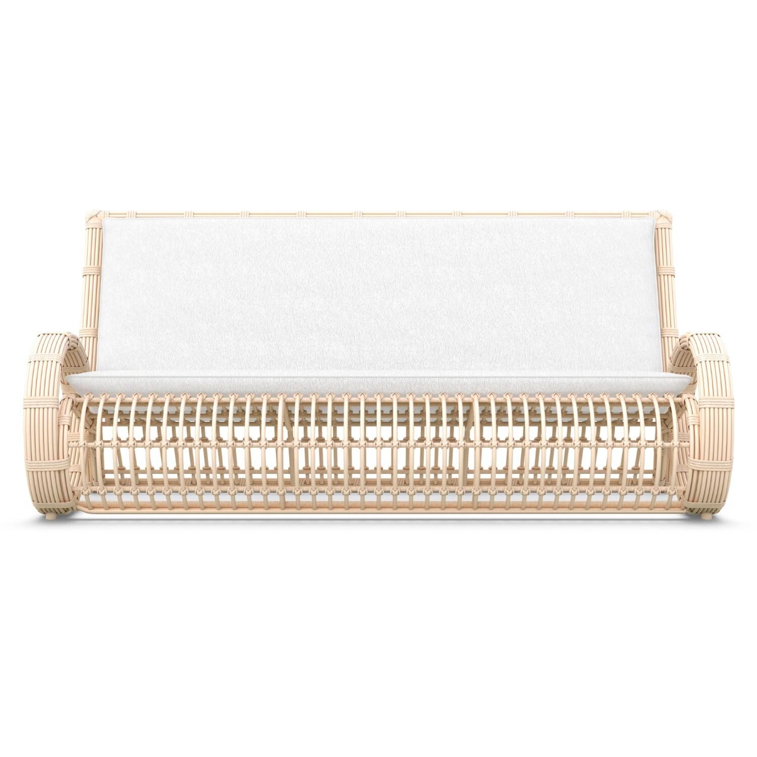 Azzurro Living PAL-W05S3-CU Paloma Wicker Sofa in Almond/Cloud - Front - White Background thumbnail