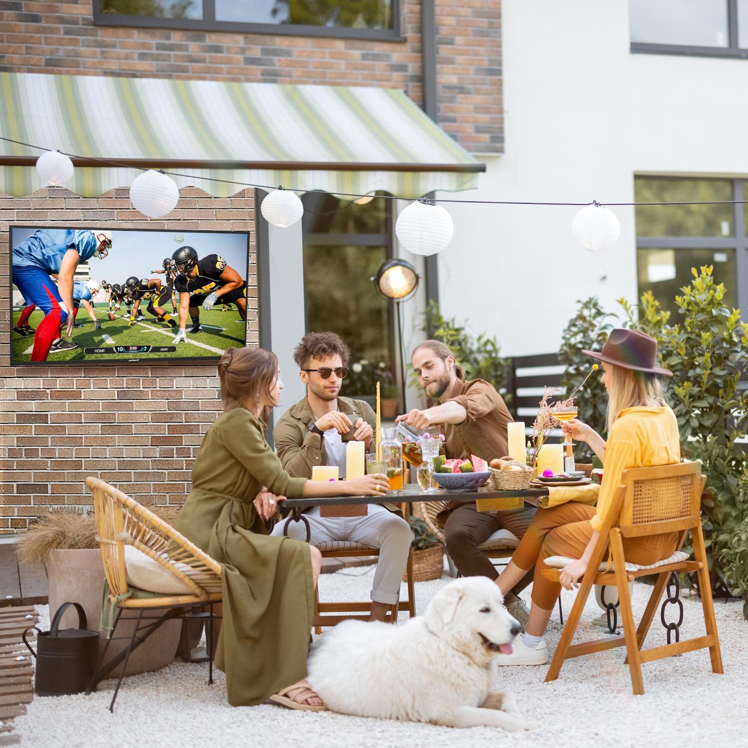 Neptune WPTV553 55-Inch Partial Sun Outdoor Smart TV - Small Gathering - Lifestyle thumbnail