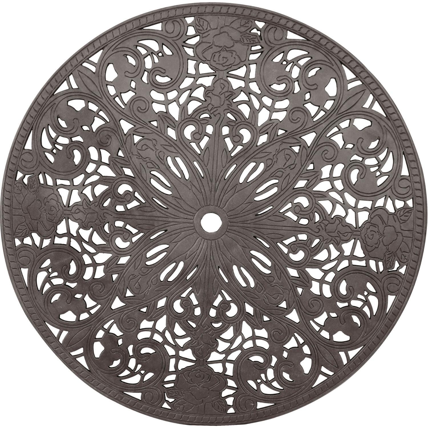 Darlee Elisabeth 5-Pc Dining Set w/ 42-Inch Round Table in Antique Bronze/Beige - Table Top - White Background thumbnail