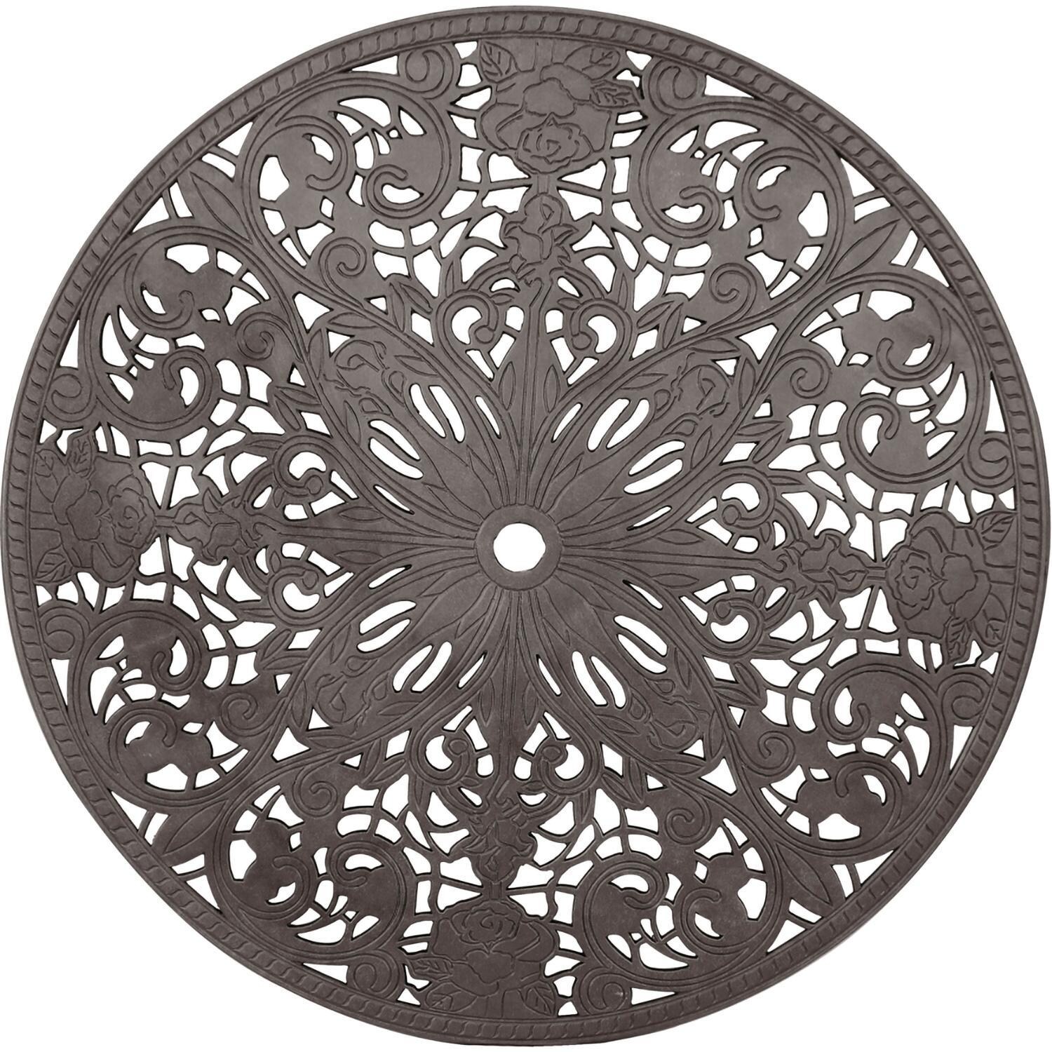 Darlee Elisabeth 5-Pc Dining Set w/ 42-Inch Round Table in Antique Bronze/Beige - Table Top - White Background thumbnail
