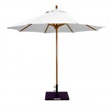 Galtech 9 Ft. Octagonal Hardwood Patio Market Umbrella W/ Pulley - Dark Wood W/ Sunbrella Canvas Canvas Canopy