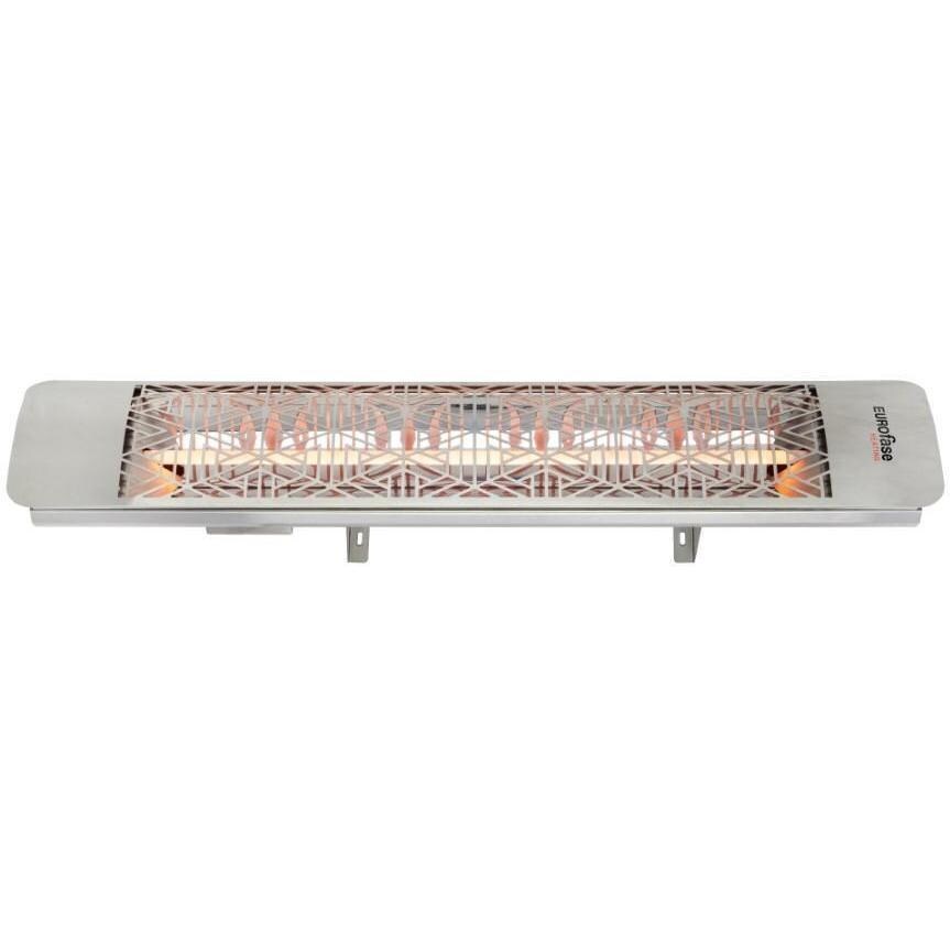 Eurofase EF20240S3 Mason Series 39 Inch 2000 Watt Single Element Marine Grade Electric Patio Heater in Stainless Steel - On - Angled - White Background thumbnail