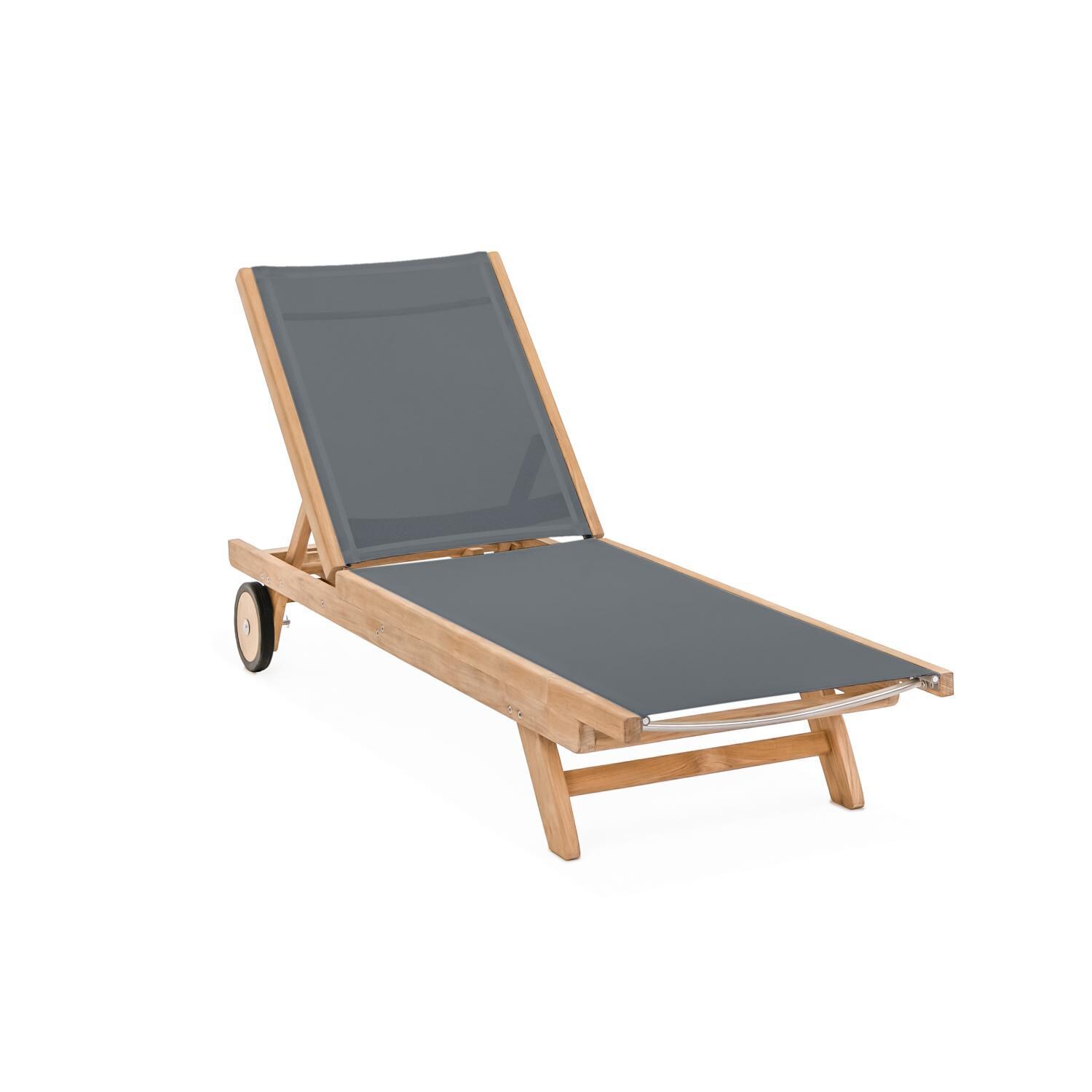 Cayman Chaise Lounge in Black By Teak + Table