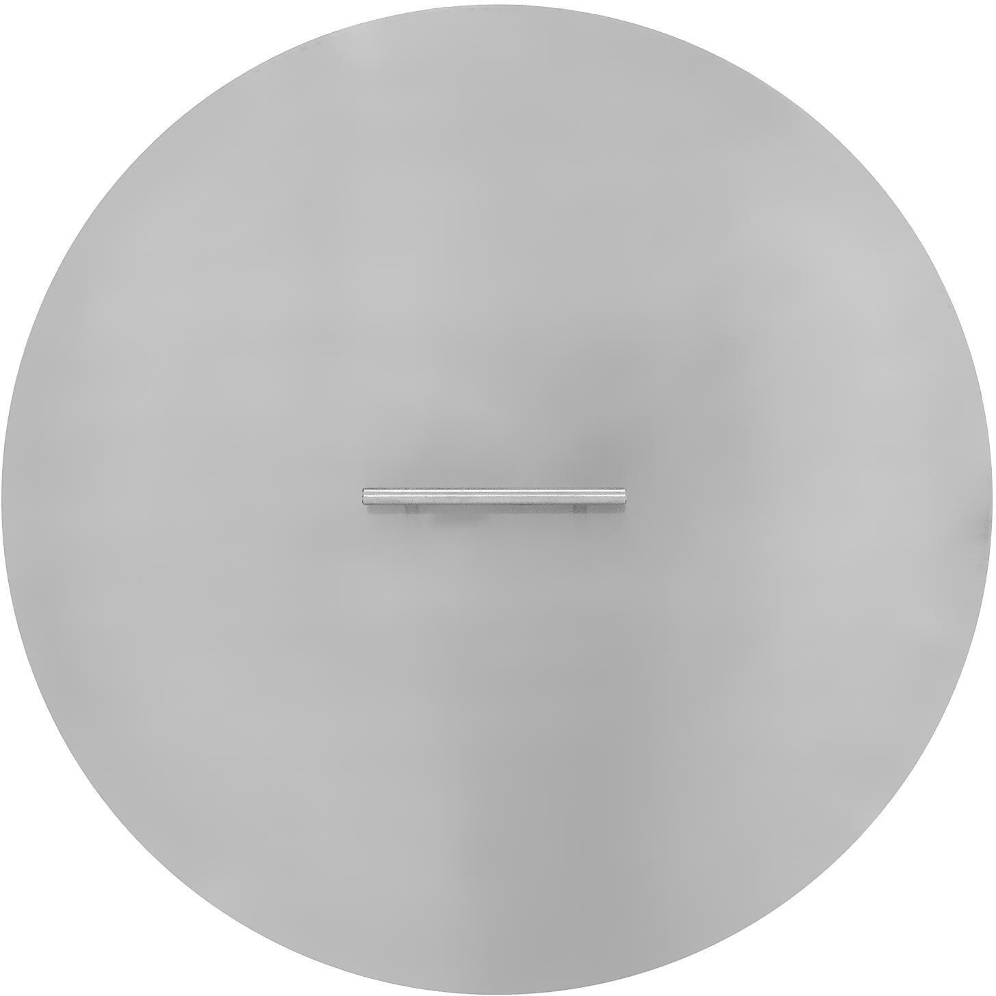BBQGuys Signature Series 22-Inch Round Pan Cover - Stainless Steel - Top View thumbnail