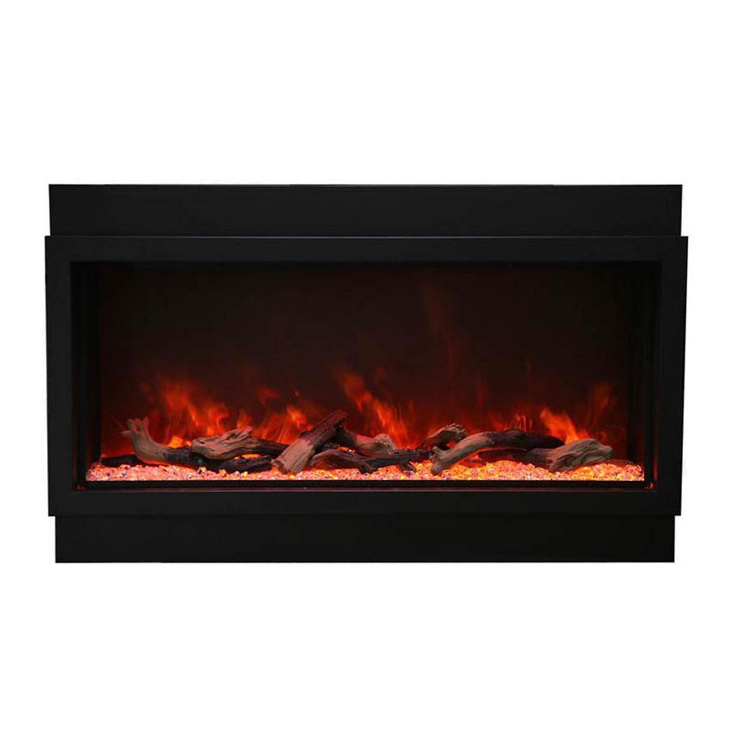 Amantii Panorama Series Deep 50-Inch Built-In Electric Fireplace - Indoor/Outdoor - BI-50-DEEP-OD - Orange W Logs thumbnail