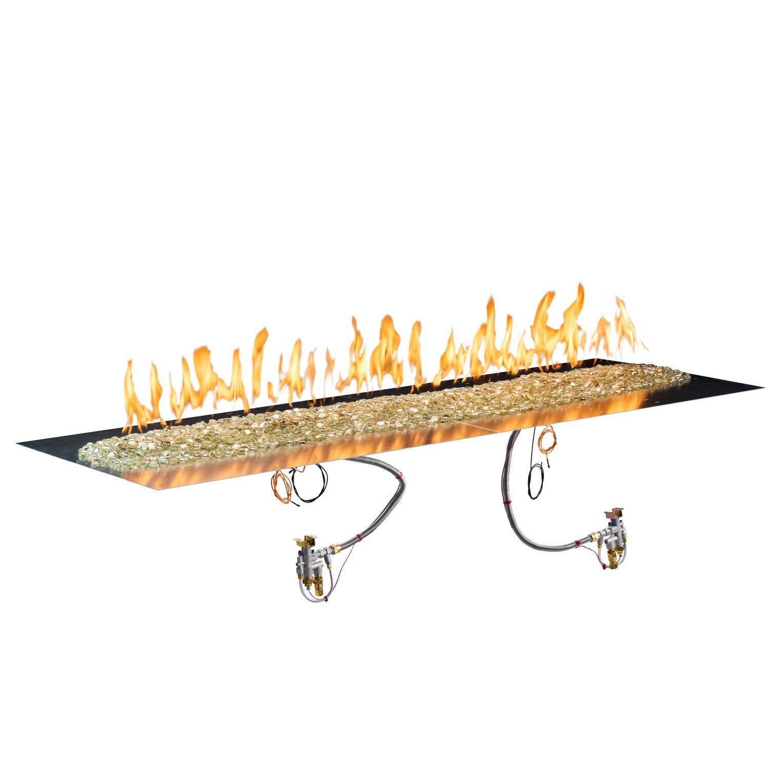 The Outdoor GreatRoom Company BP2496-B Crystal Fire Plus 96-in Linear Propane Gas Fire Pit Burner Plate - On - White Background thumbnail