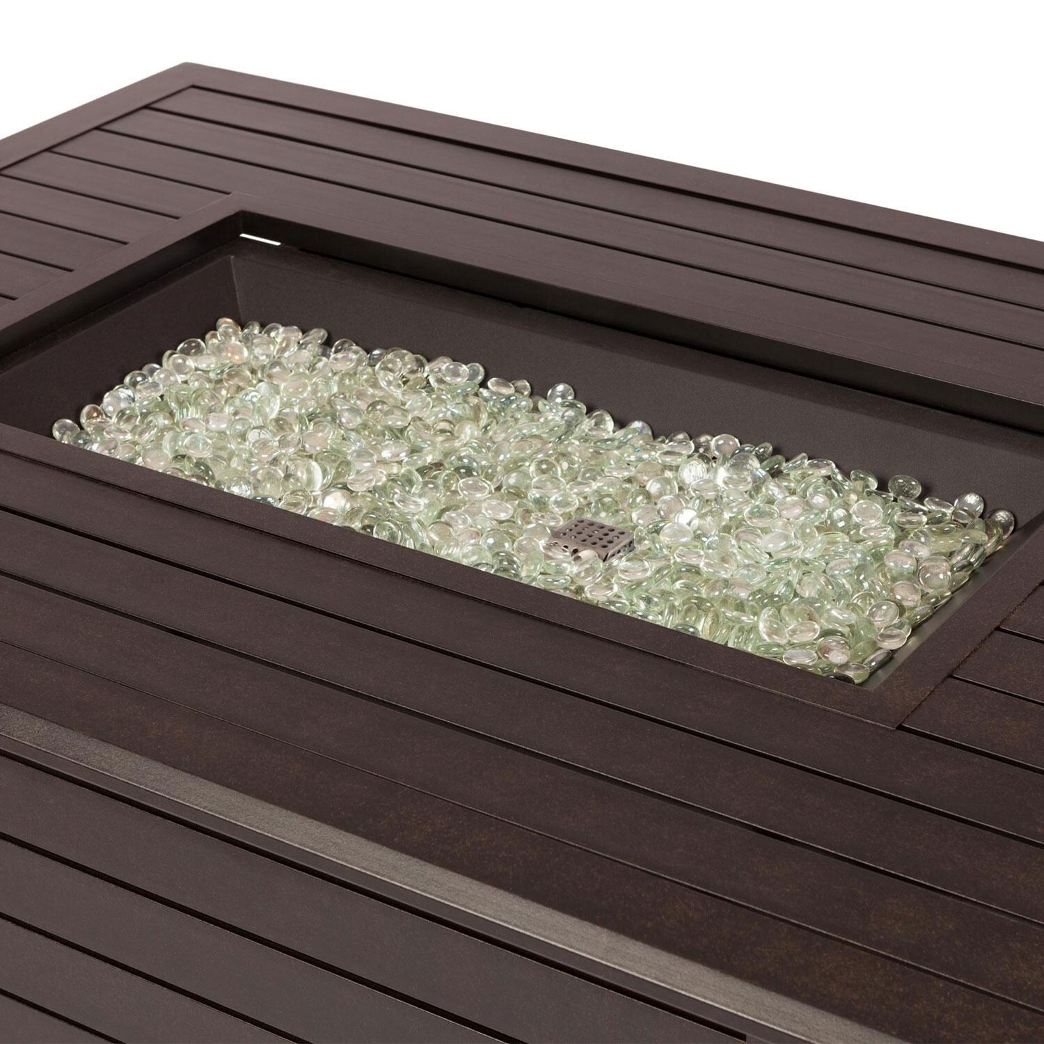 Haven Bay 35-Inch Propane Gas Fire Pit Table By Ultimate Patio - Fire Bowl With Fire Glass - Detail thumbnail